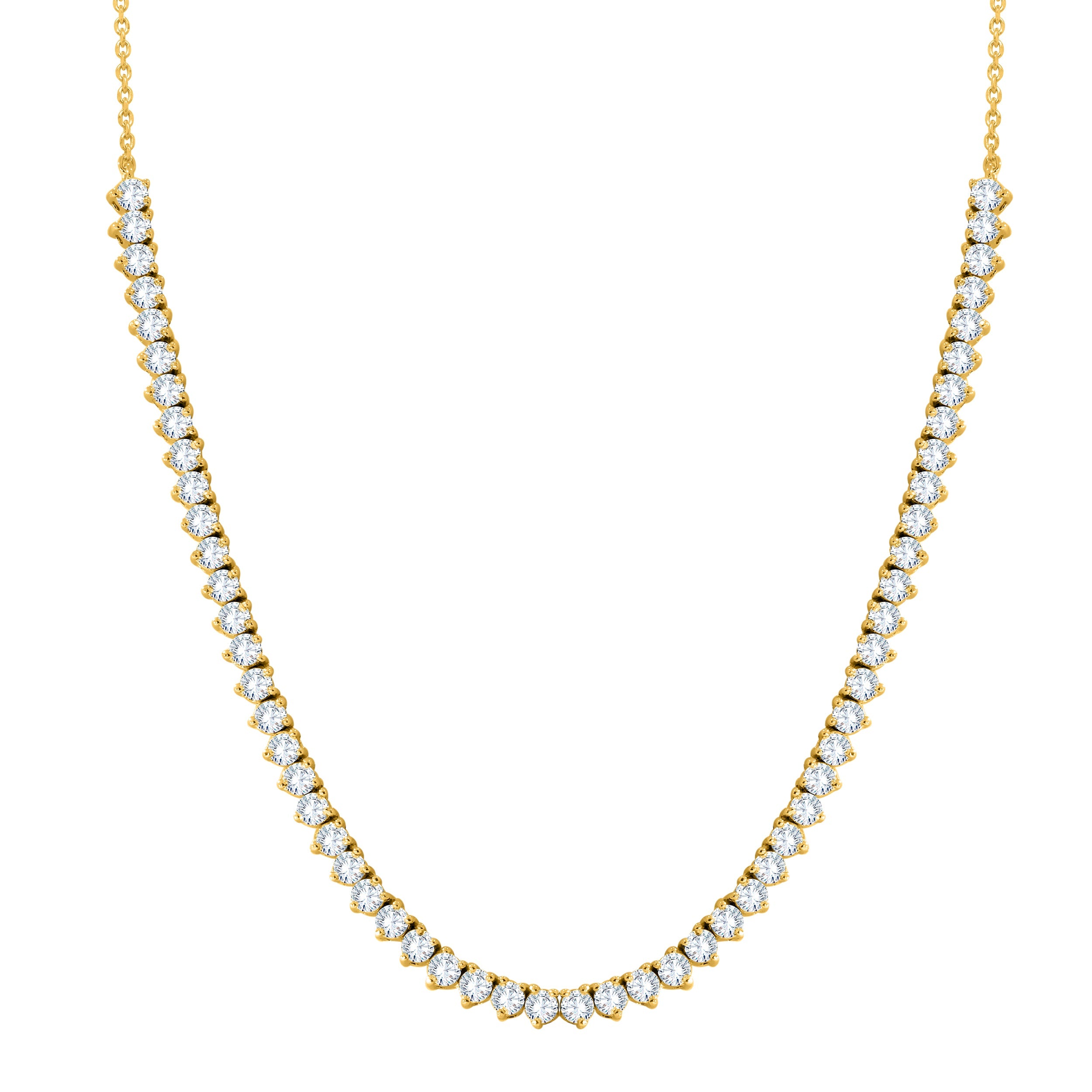 10K Yellow Gold Round Cut Diamond Necklace, 3.94 CT, fine jewellery by Luster d'Anvers, Antwerp