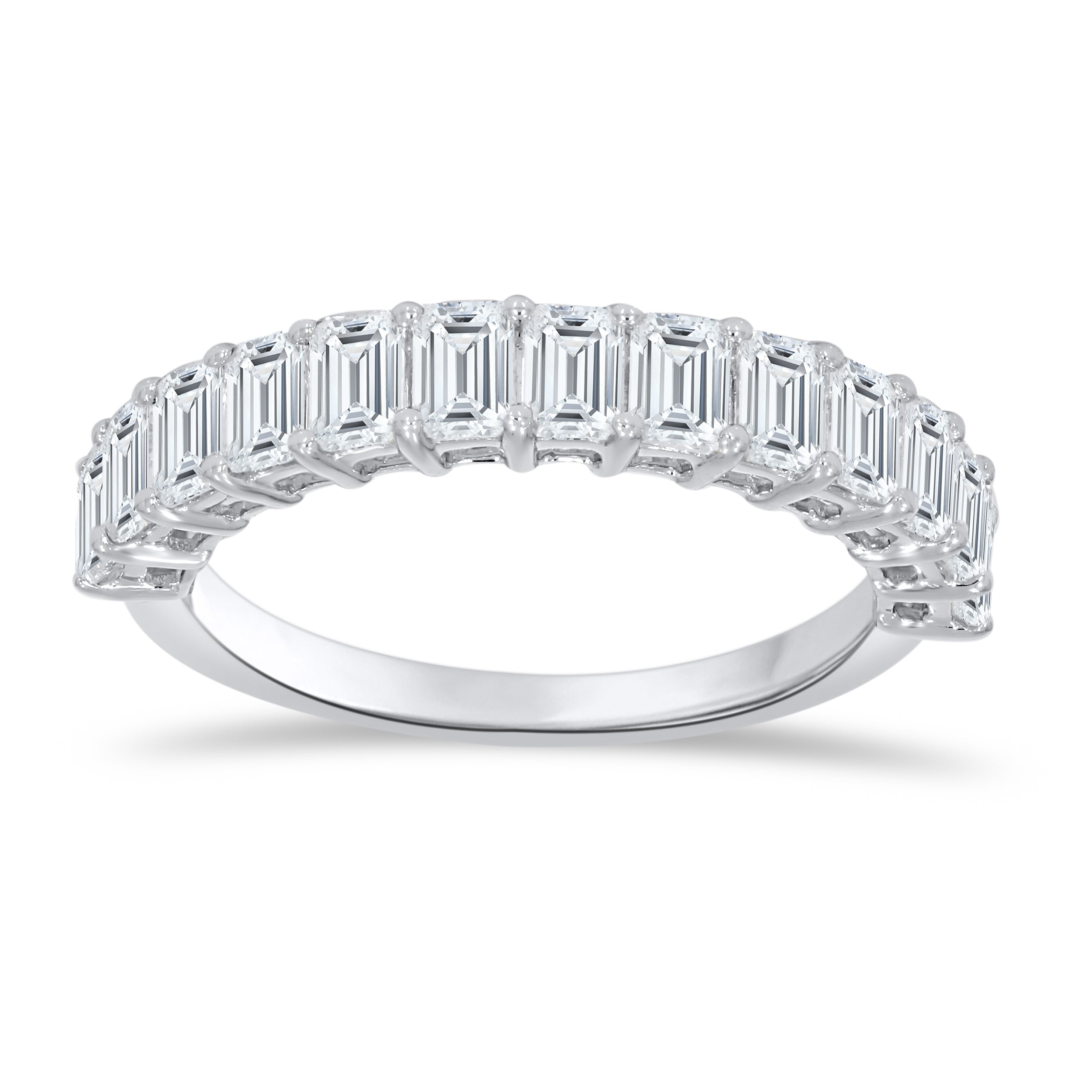 14K White Gold Emerald Cut Diamond Ring, 1.93 CT, fine jewellery by Luster d'Anvers, Antwerp