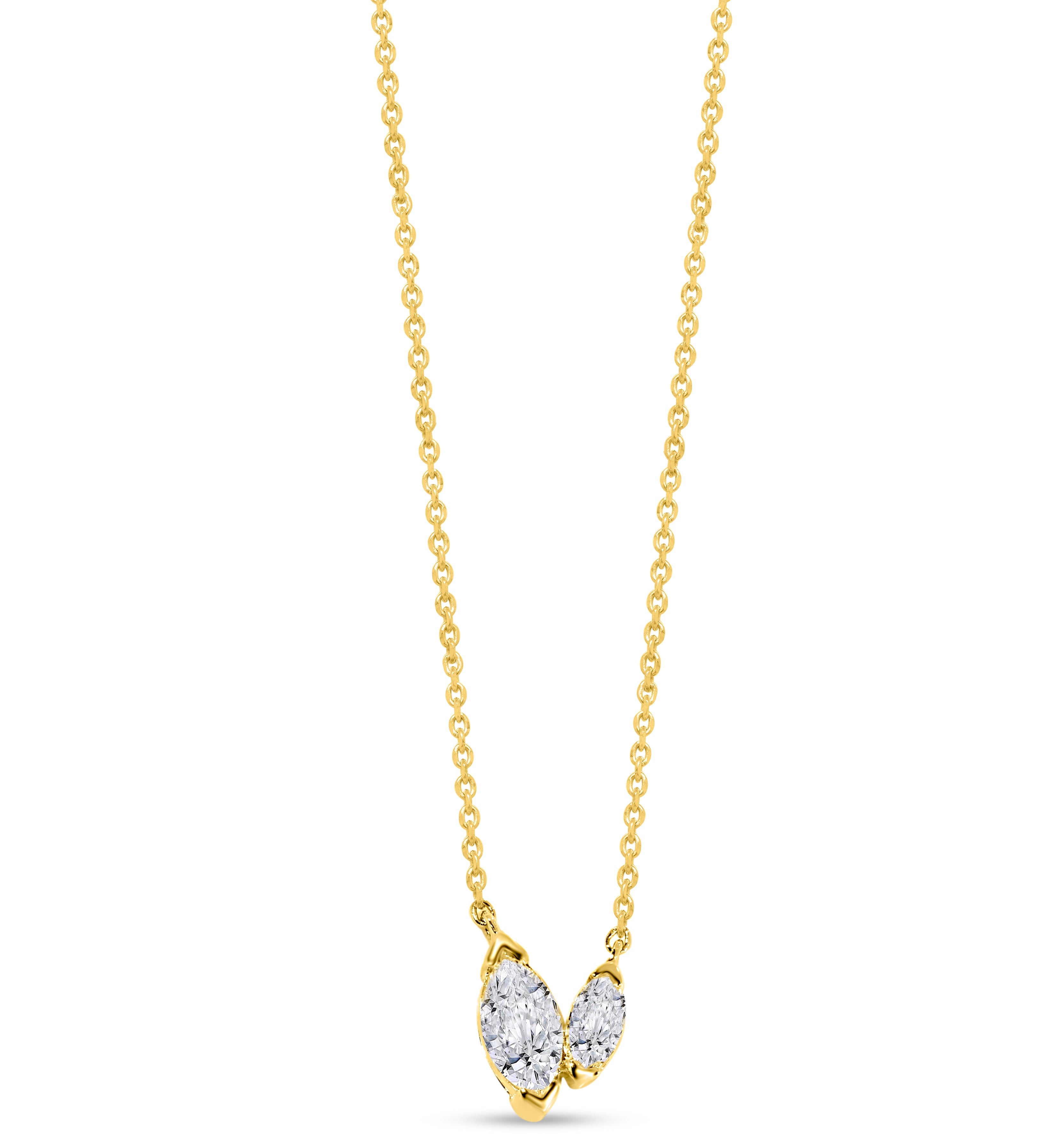 14K White Gold Marquise Cut Diamond Pendant, 1.10 CT, fine jewellery by Luster d'Anvers, Antwerp