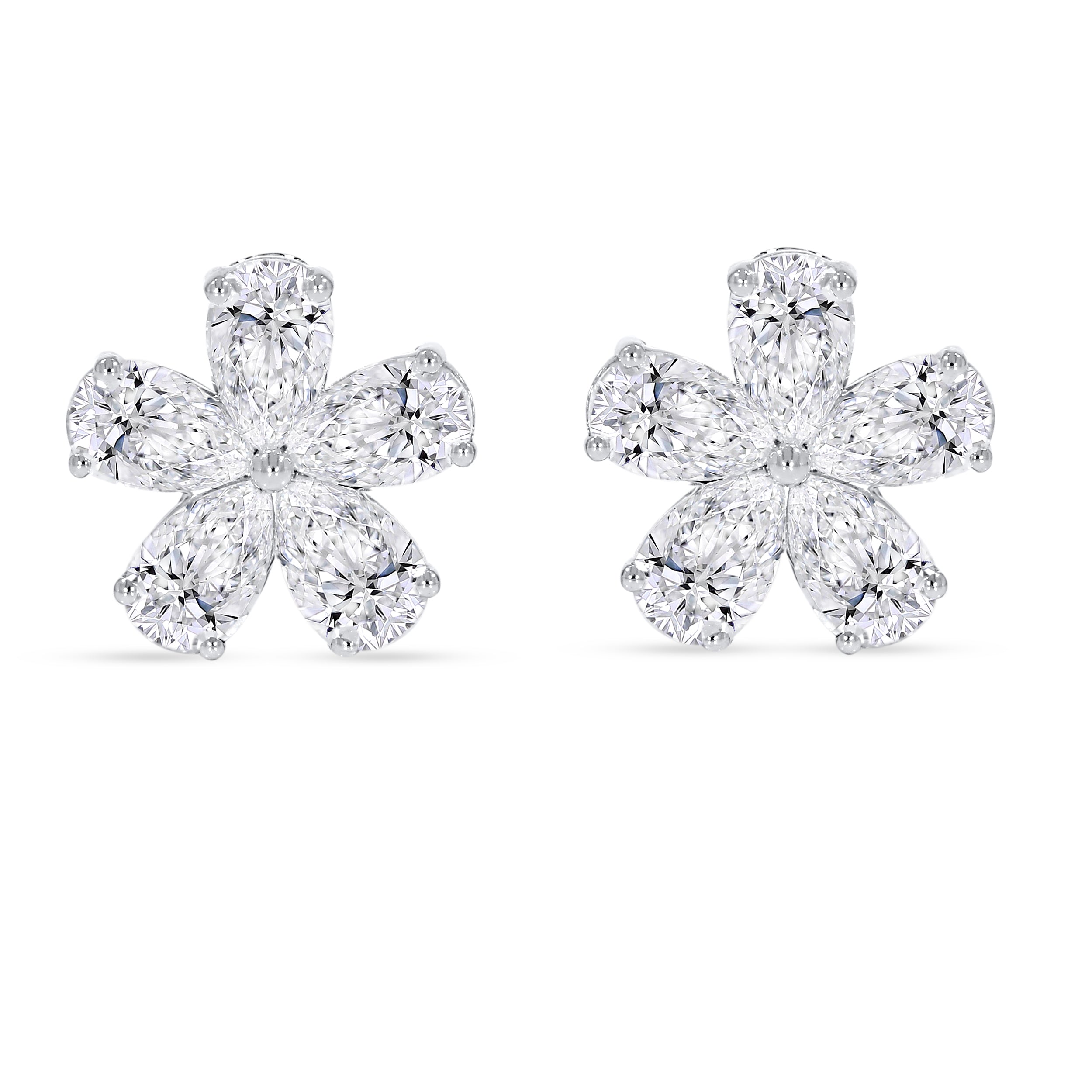 14K White Gold Multi-Shape Diamond Earring, 2.56 CT, fine jewellery by Luster d'Anvers, Antwerp