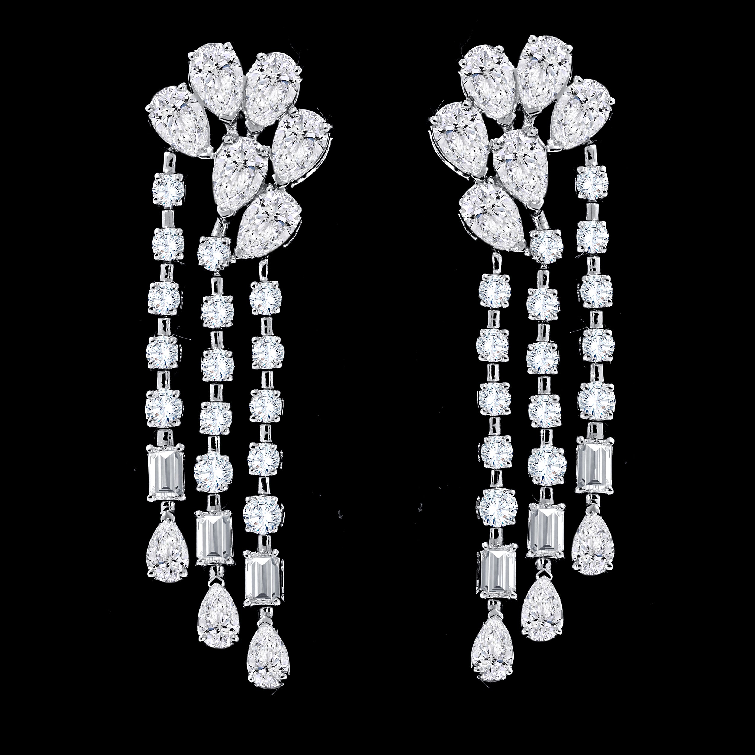 4.49 CTW Lab Grown Diamond Chandelier Drop Earrings in 14K Gold, fine jewellery by Luster d'Anvers, Antwerp