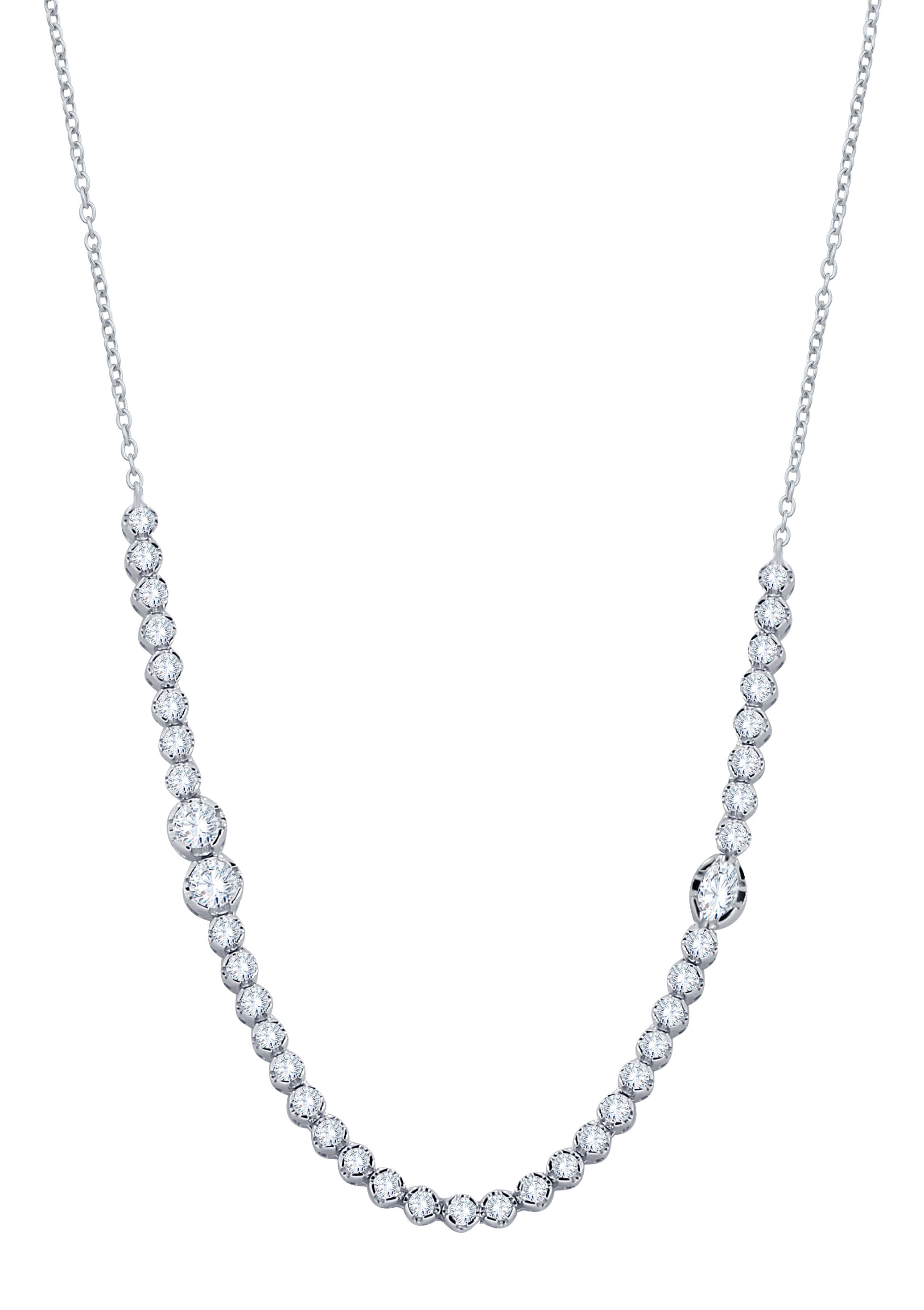 2.51 CTW Lab Grown Diamond Graduated Necklace in 14K White Gold, fine jewellery by Luster d'Anvers, Antwerp