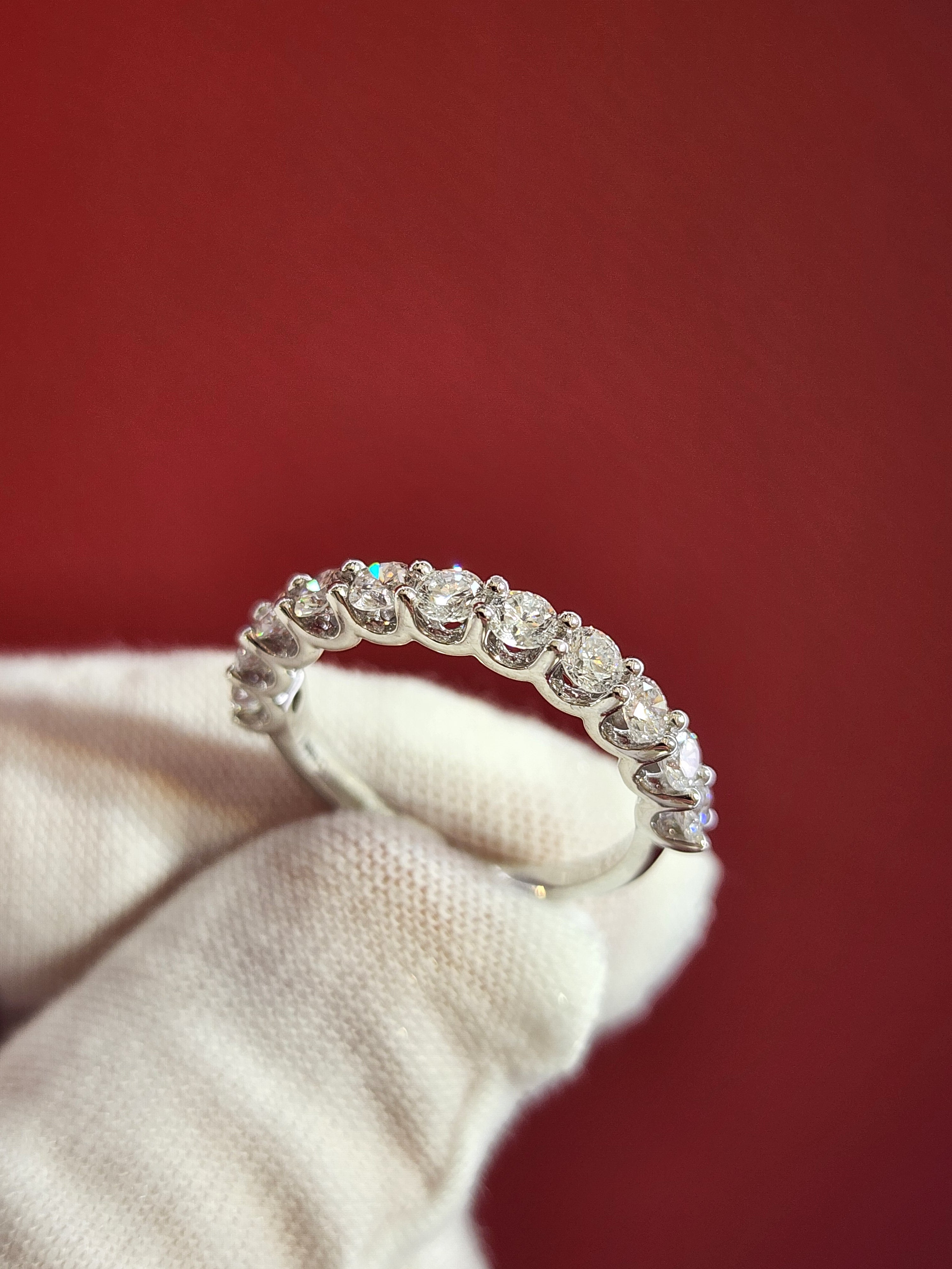 14K White Gold Round Cut Lab-Grown Diamond Ring – 1.19 CT