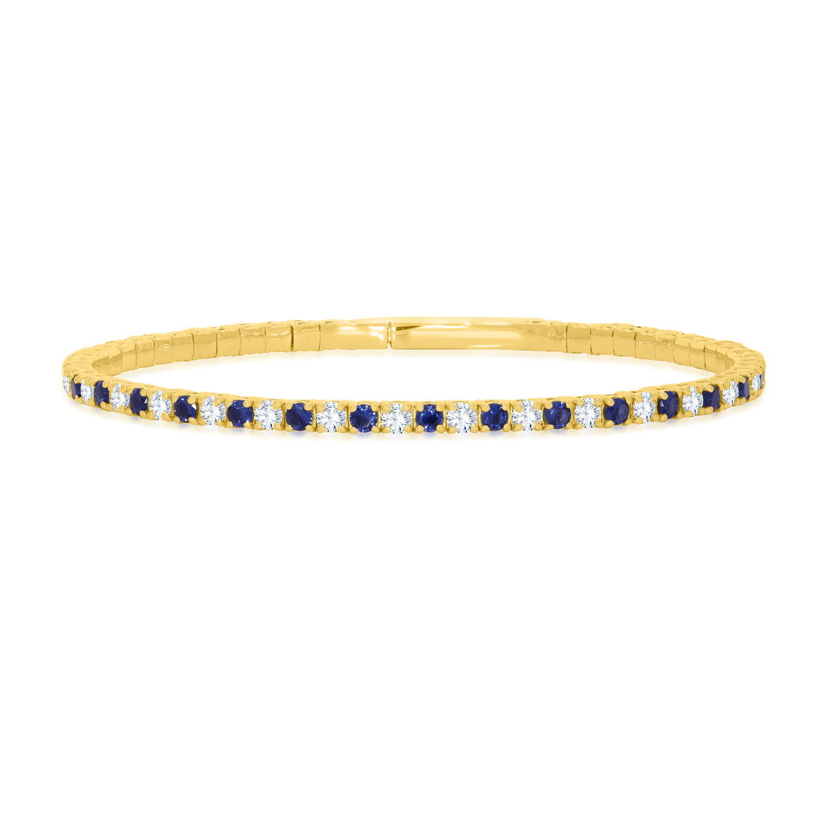10K Rose Gold Round Cut Sapphire Bangle, 5.06 CT, fine jewellery by Luster d'Anvers, Antwerp