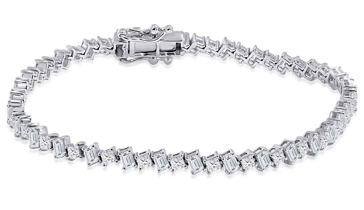 10K White Gold Multi-Shape Diamond Bracelet, 4.27 CT, fine jewellery by Luster d'Anvers, Antwerp