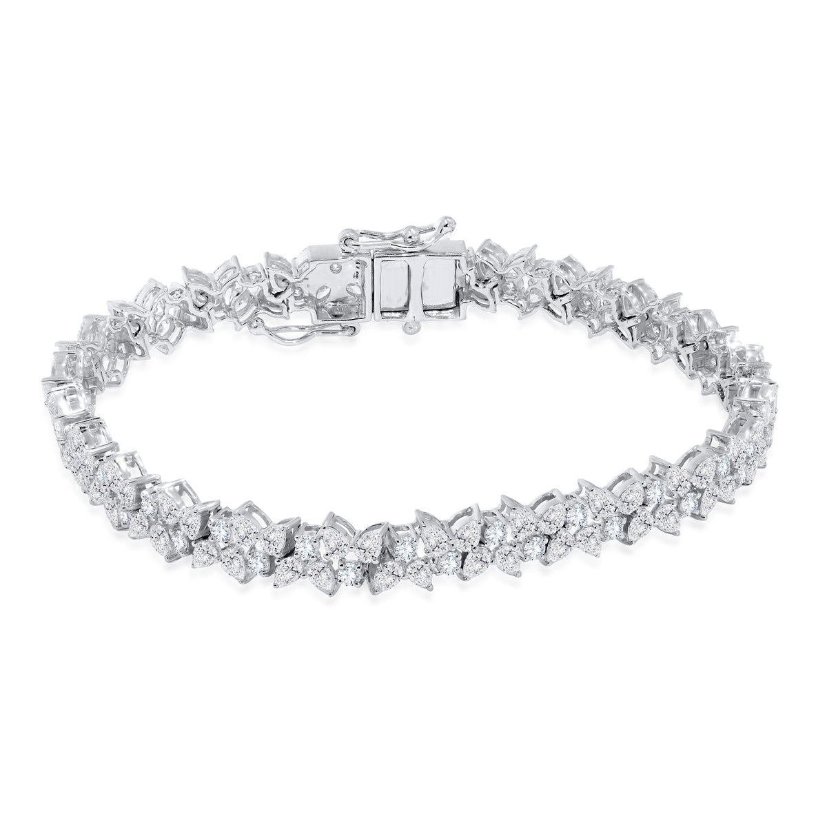 10K White Gold Multi-Shape Diamond Bracelet, 5.67 CT, fine jewellery by Luster d'Anvers, Antwerp