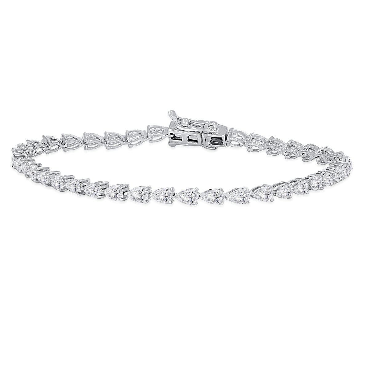10K White Gold Round Cut Diamond Bracelet, 4.07 CT, fine jewellery by Luster d'Anvers, Antwerp