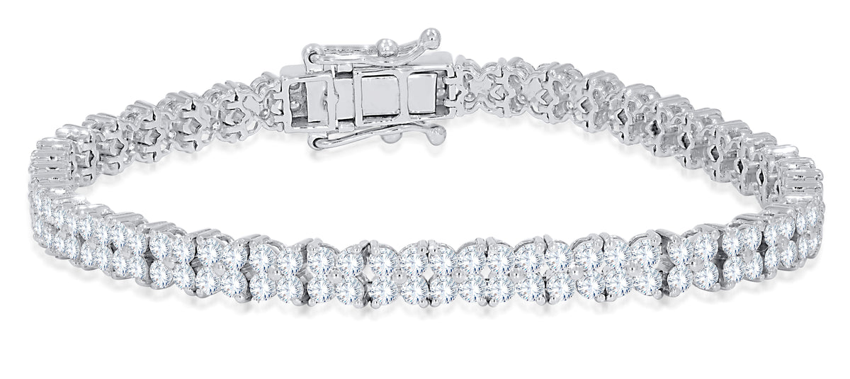 10K White Gold Round Cut Diamond Bracelet, 5.12 CT, fine jewellery by Luster d'Anvers, Antwerp