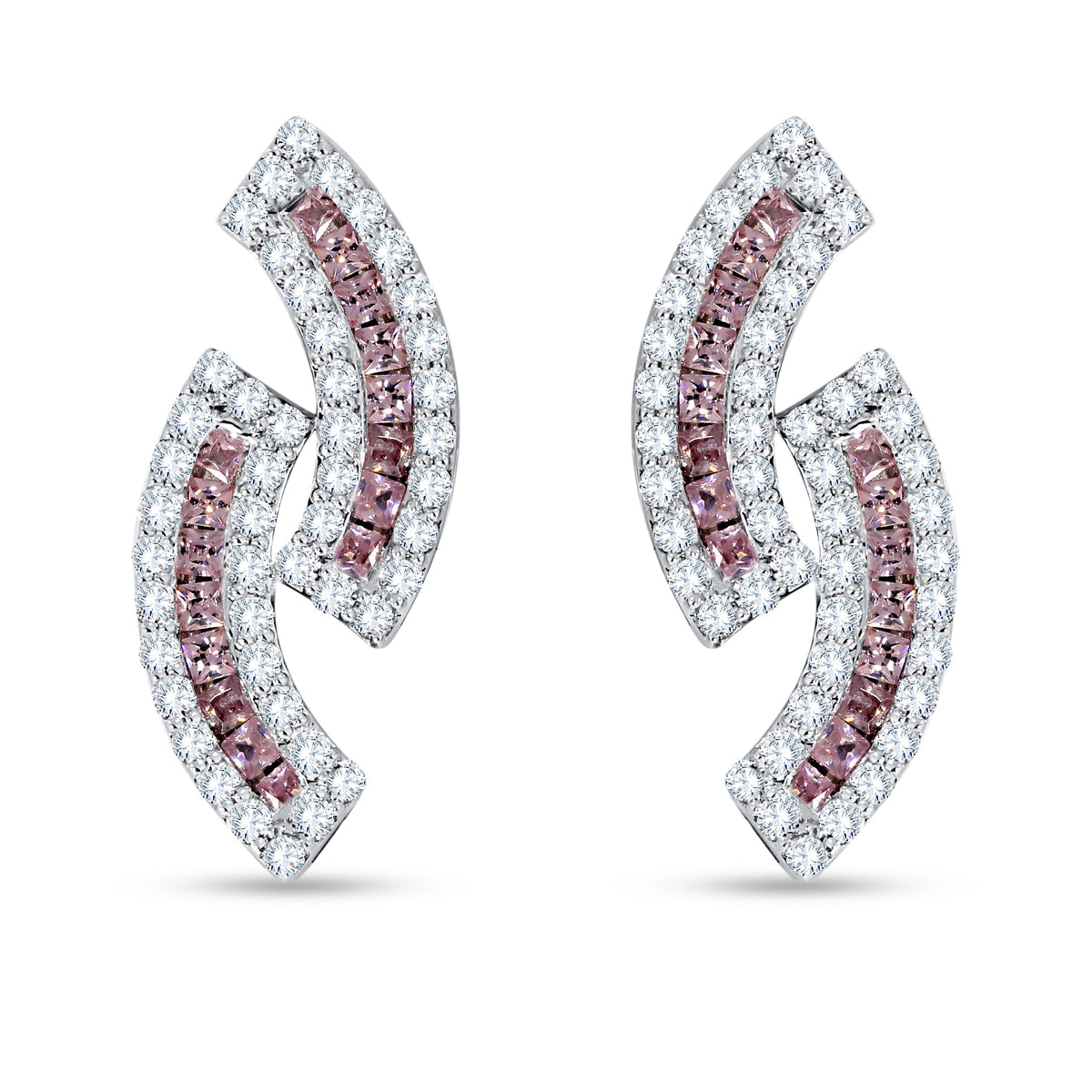 10K White Gold Round Cut Diamond Earring, 2.05 CT, fine jewellery by Luster d'Anvers, Antwerp