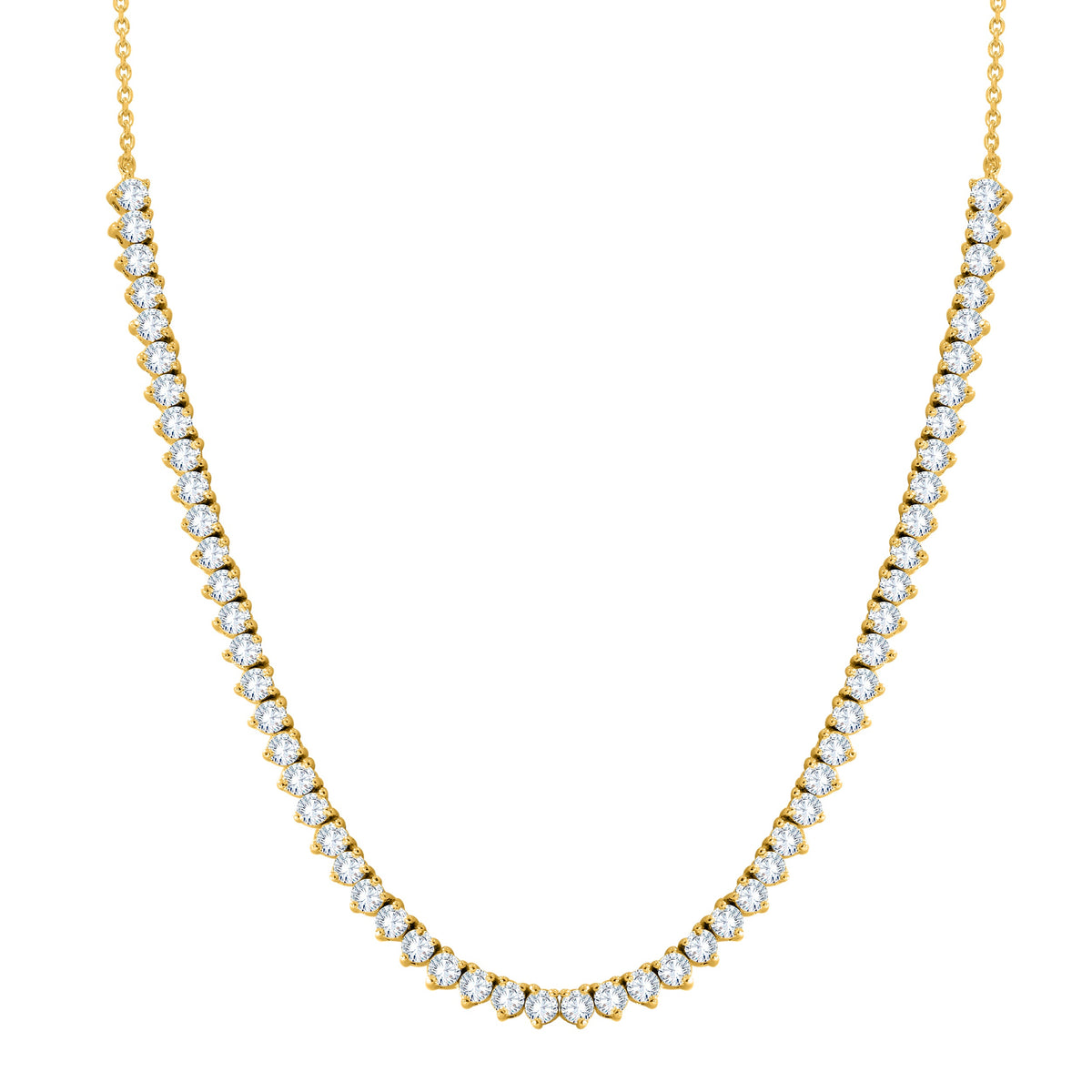 10K Yellow Gold Round Cut Diamond Necklace, 3.94 CT, fine jewellery by Luster d'Anvers, Antwerp