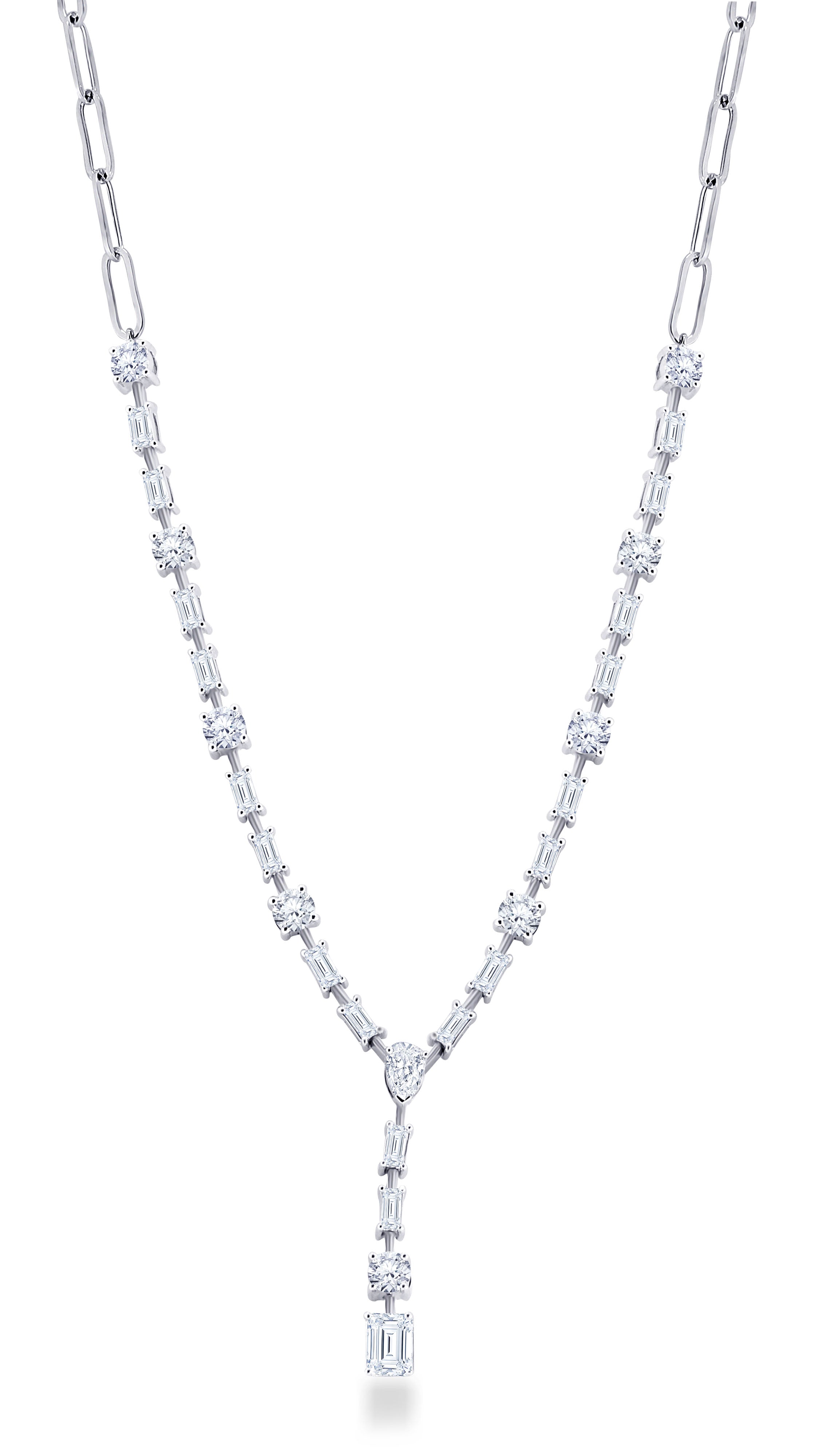 14K Gold Multi-Shape Diamond Necklace, 3.96 CT, fine jewellery by Luster d'Anvers, Antwerp