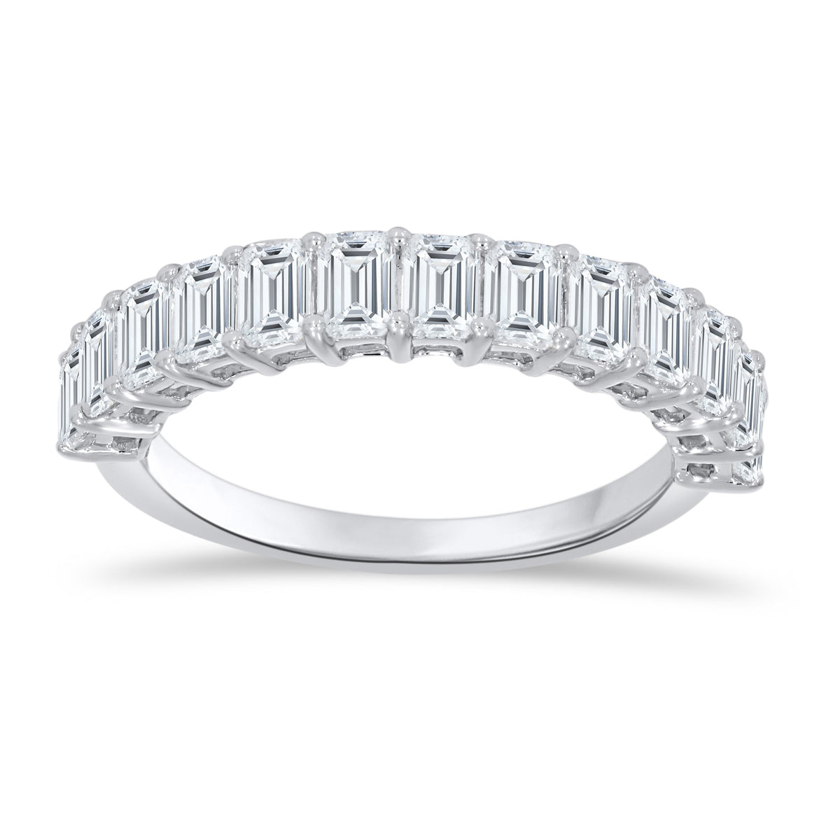 14K White Gold Emerald Cut Diamond Ring, 1.93 CT, fine jewellery by Luster d'Anvers, Antwerp