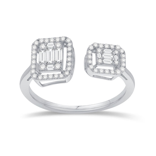 14K White Gold Lab-Grown Multi-Shape Diamond Ring, 0.35 CT, fine jewellery by Luster d'Anvers, Antwerp