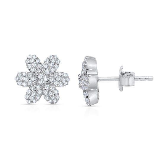 14K White Gold Lab-Grown Round Cut Diamond Earring, 0.38 CT, fine jewellery by Luster d'Anvers, Antwerp