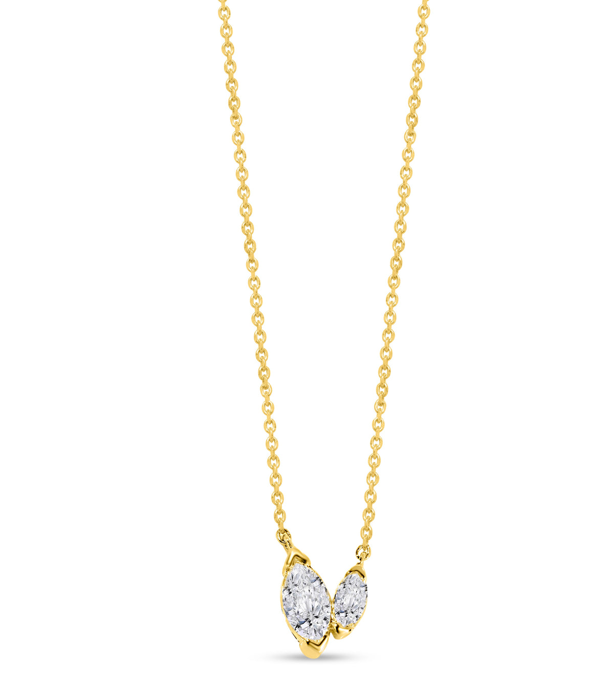 14K White Gold Marquise Cut Diamond Pendant, 1.10 CT, fine jewellery by Luster d'Anvers, Antwerp