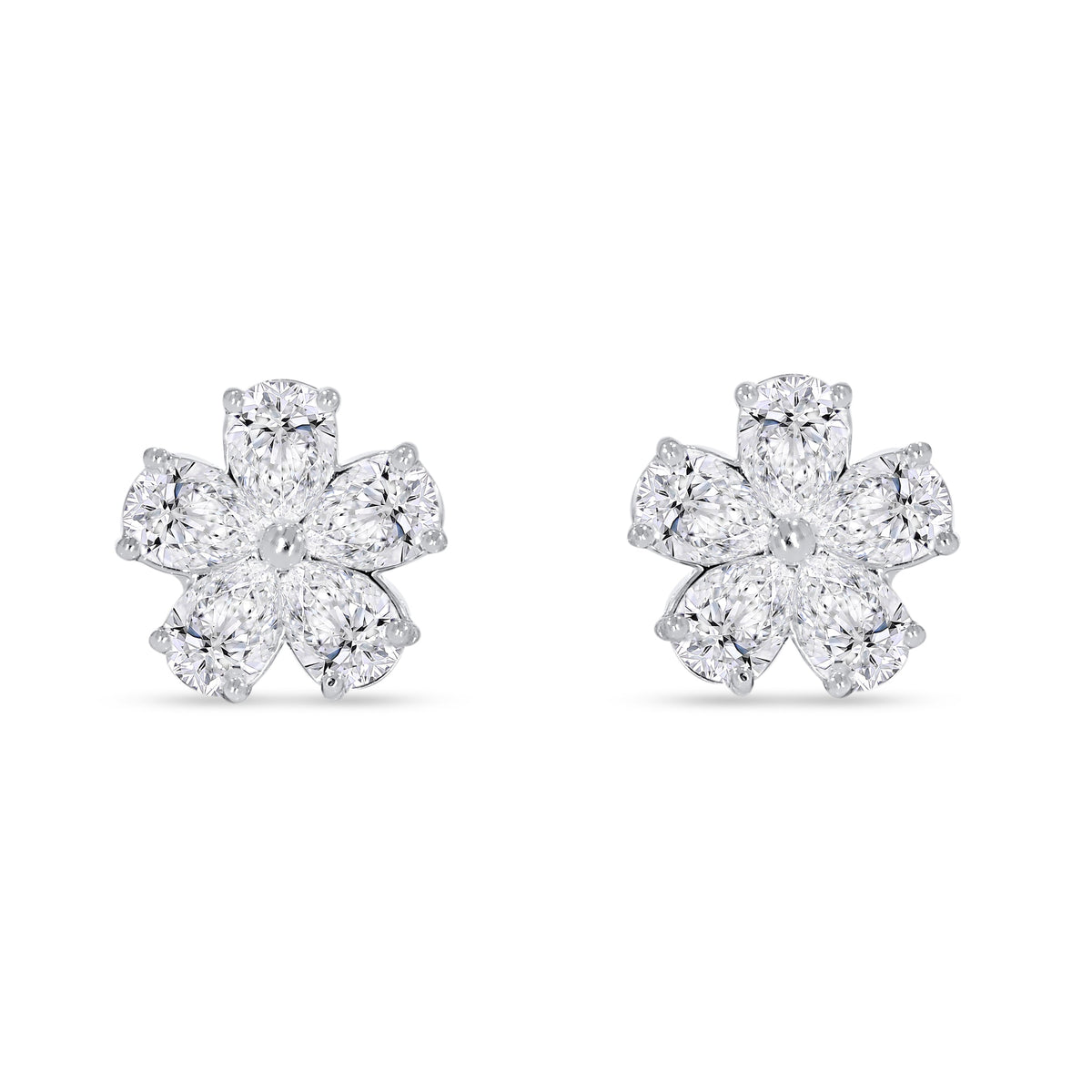 14K White Gold Multi-Shape Diamond Earring, 1.33 CT, fine jewellery by Luster d'Anvers, Antwerp
