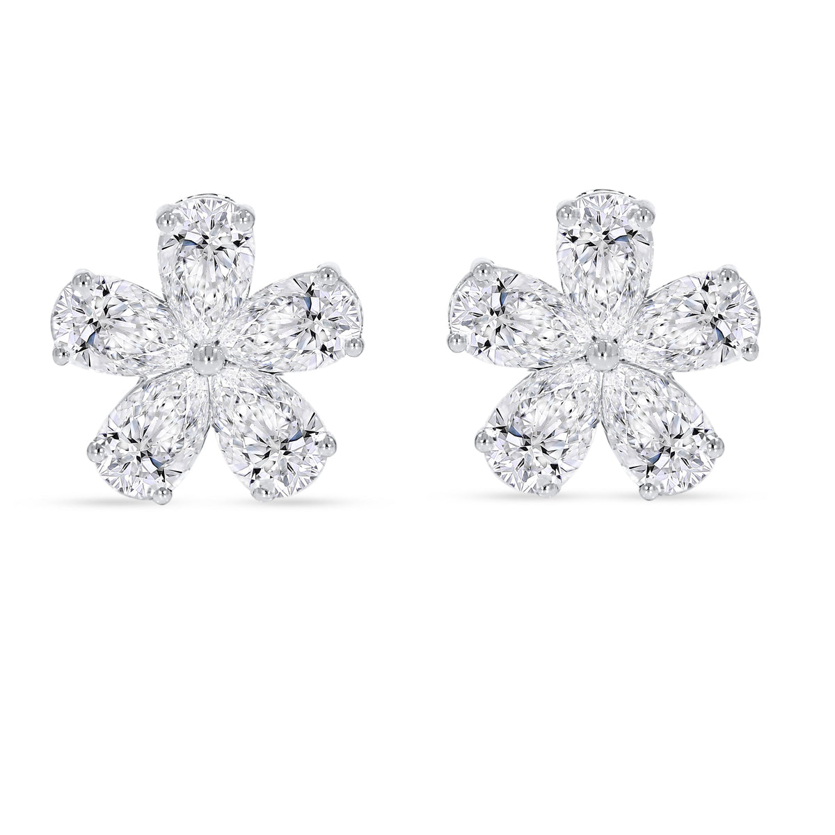 14K White Gold Multi-Shape Diamond Earring, 2.56 CT, fine jewellery by Luster d'Anvers, Antwerp