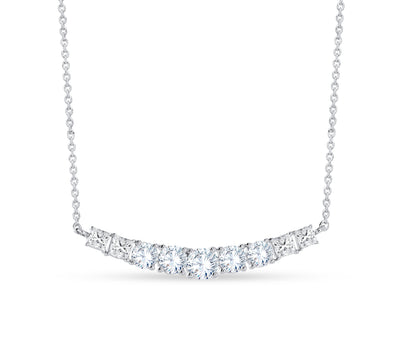 14K White Gold Multi-Shape Diamond Necklace, 1.83 CT, fine jewellery by Luster d'Anvers, Antwerp