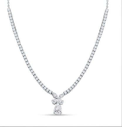 14K White Gold Multi-Shape Diamond Necklace, 2.64 CT, fine jewellery by Luster d'Anvers, Antwerp