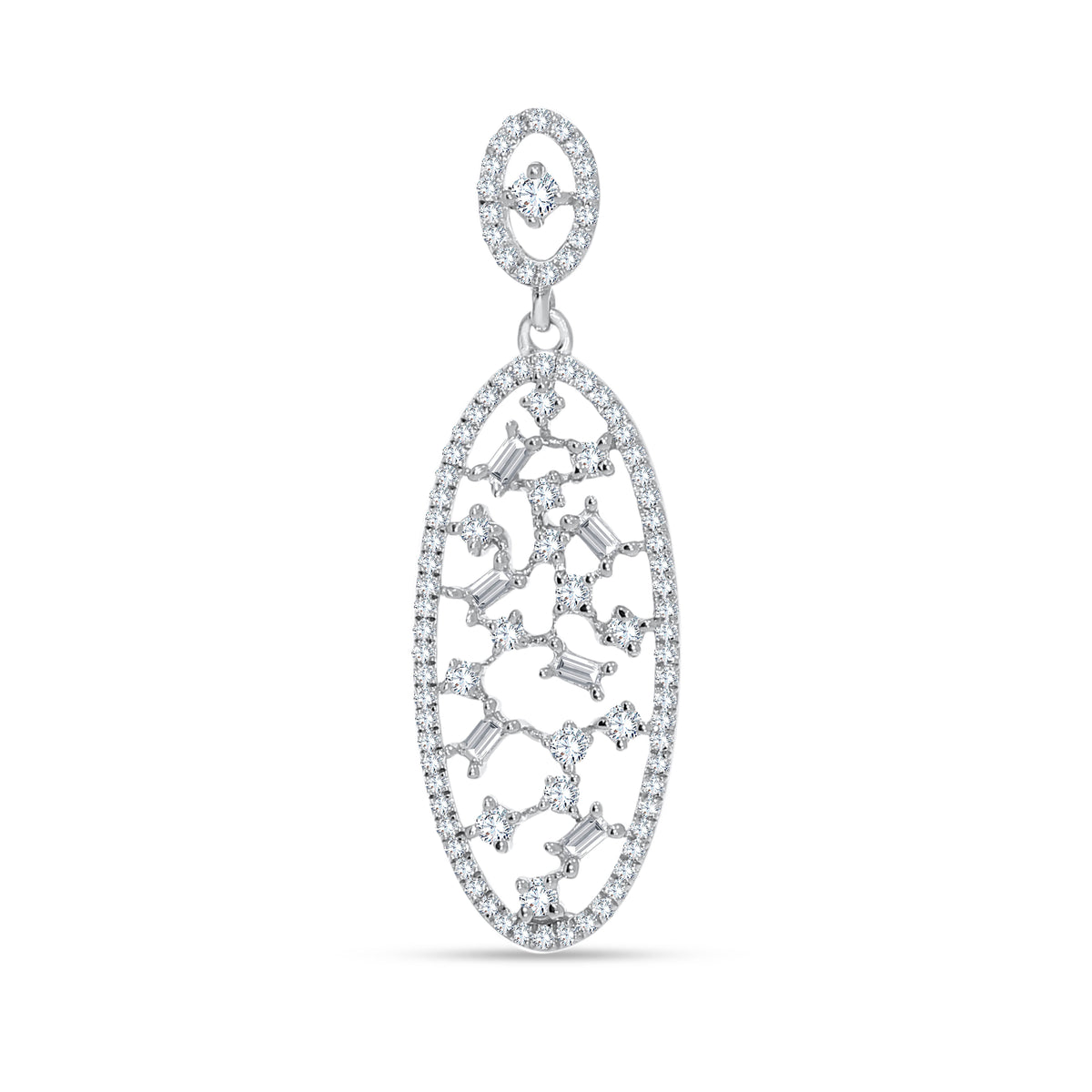 14K White Gold Multi-Shape Diamond Pendant, 0.38 CT, fine jewellery by Luster d'Anvers, Antwerp
