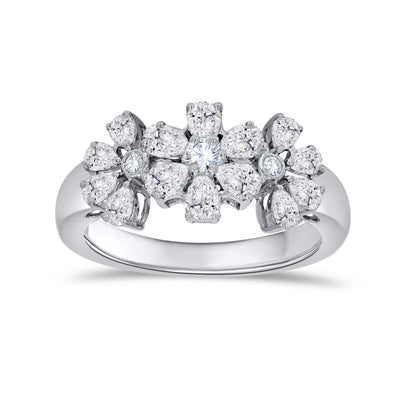 14K White Gold Multi-Shape Diamond Ring, 0.99 CT, fine jewellery by Luster d'Anvers, Antwerp
