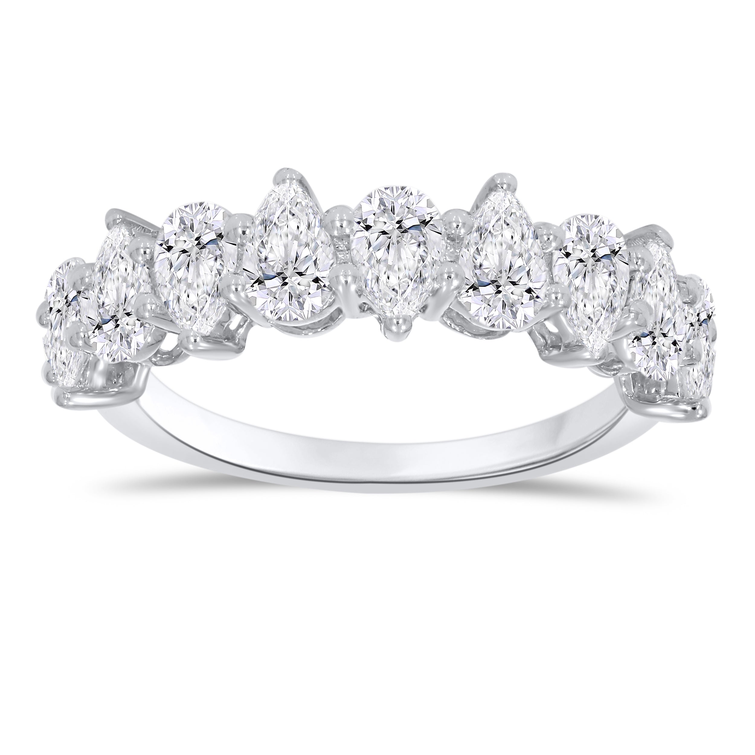 14K White Gold Multi-Shape Diamond Ring, 1.91 CT, fine jewellery by Luster d'Anvers, Antwerp