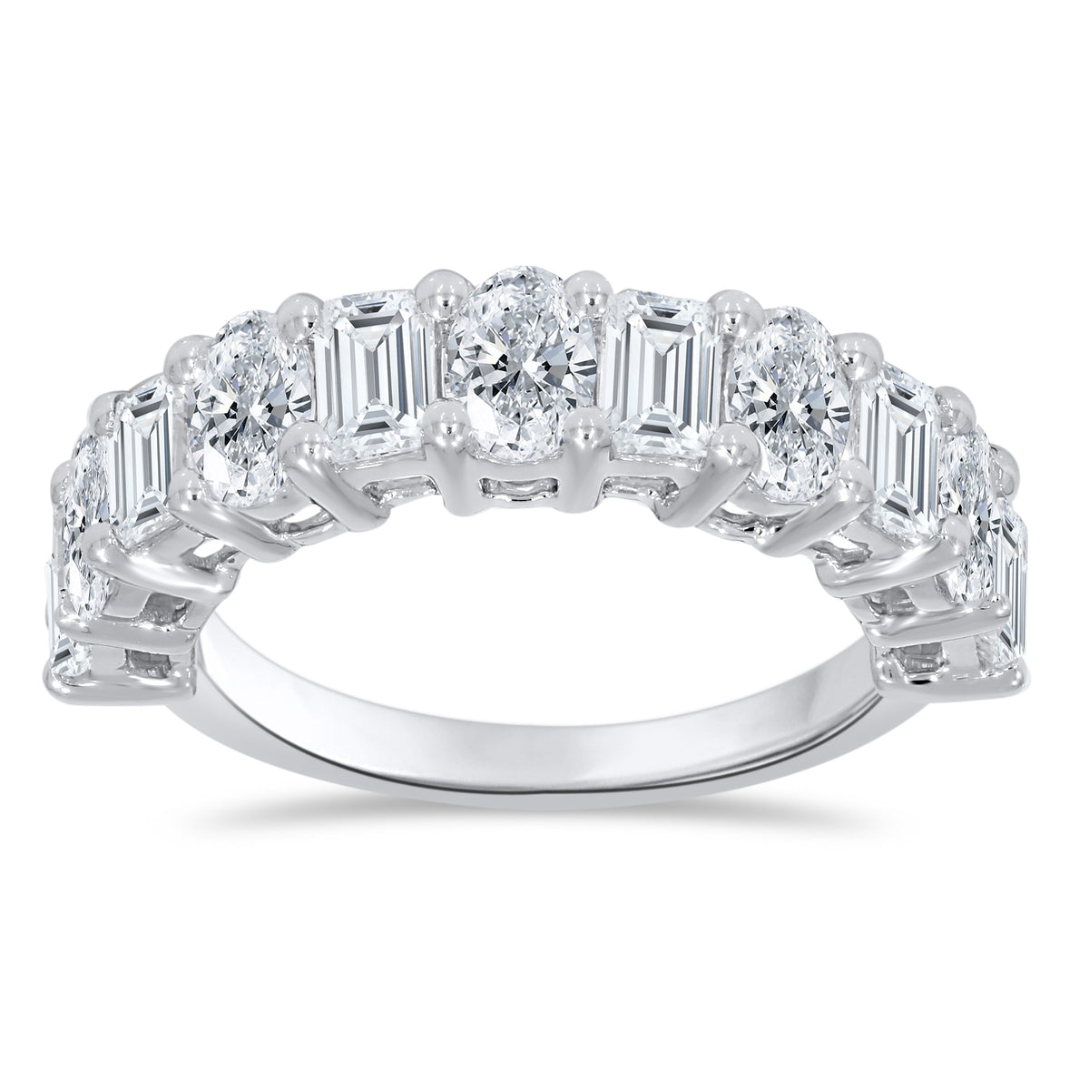 14K White Gold Multi-Shape Diamond Ring, 3.17 CT, fine jewellery by Luster d'Anvers, Antwerp