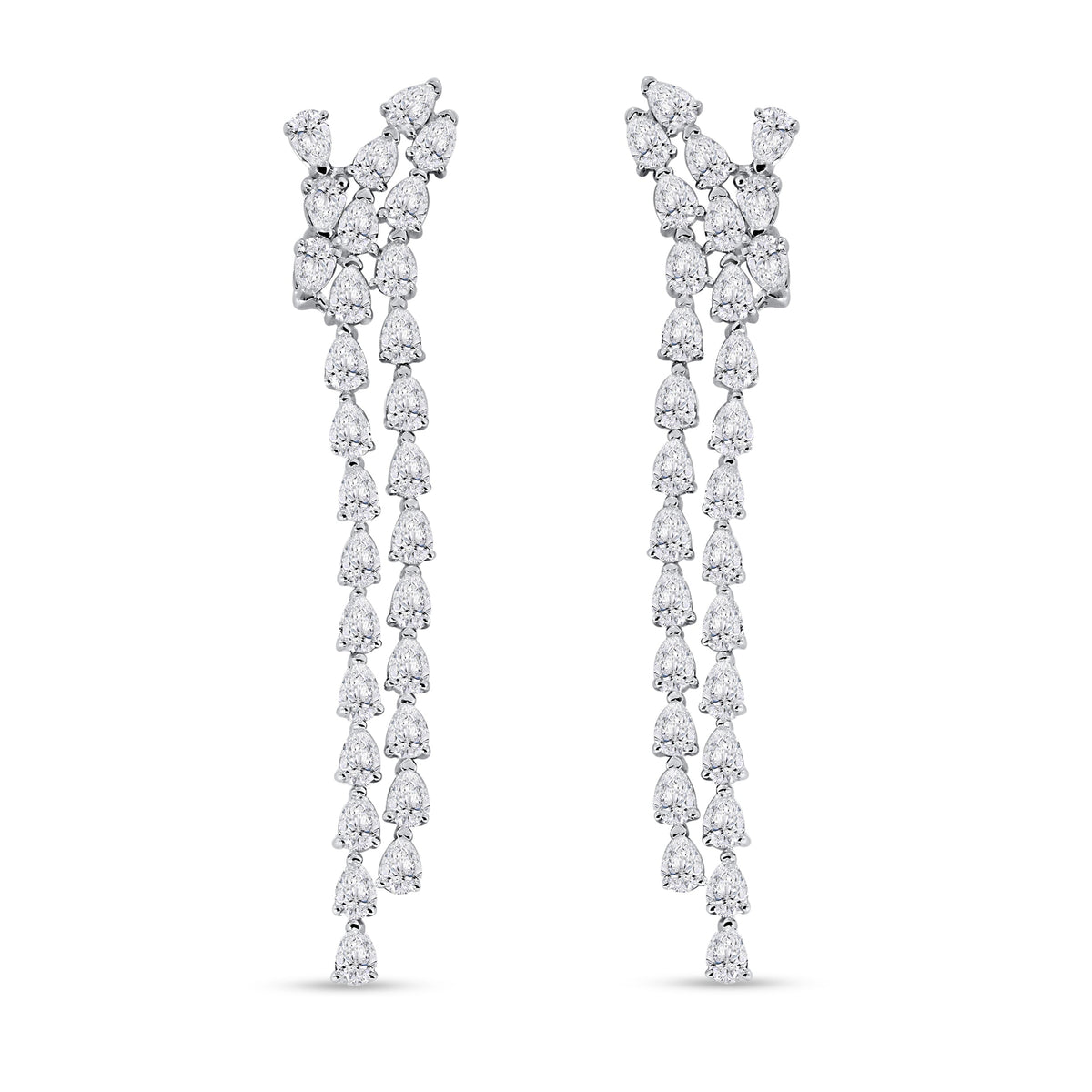 14K White Gold Pear Cut Diamond Earring, 2.75 CT, fine jewellery by Luster d'Anvers, Antwerp