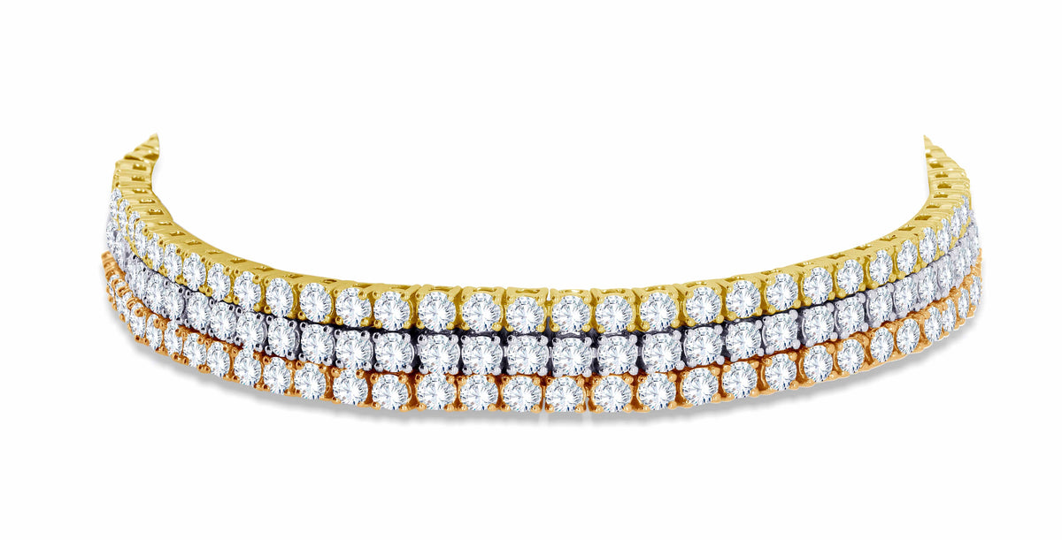 14K White Gold Round Cut Diamond Bracelet, 9.48 CT, fine jewellery by Luster d'Anvers, Antwerp