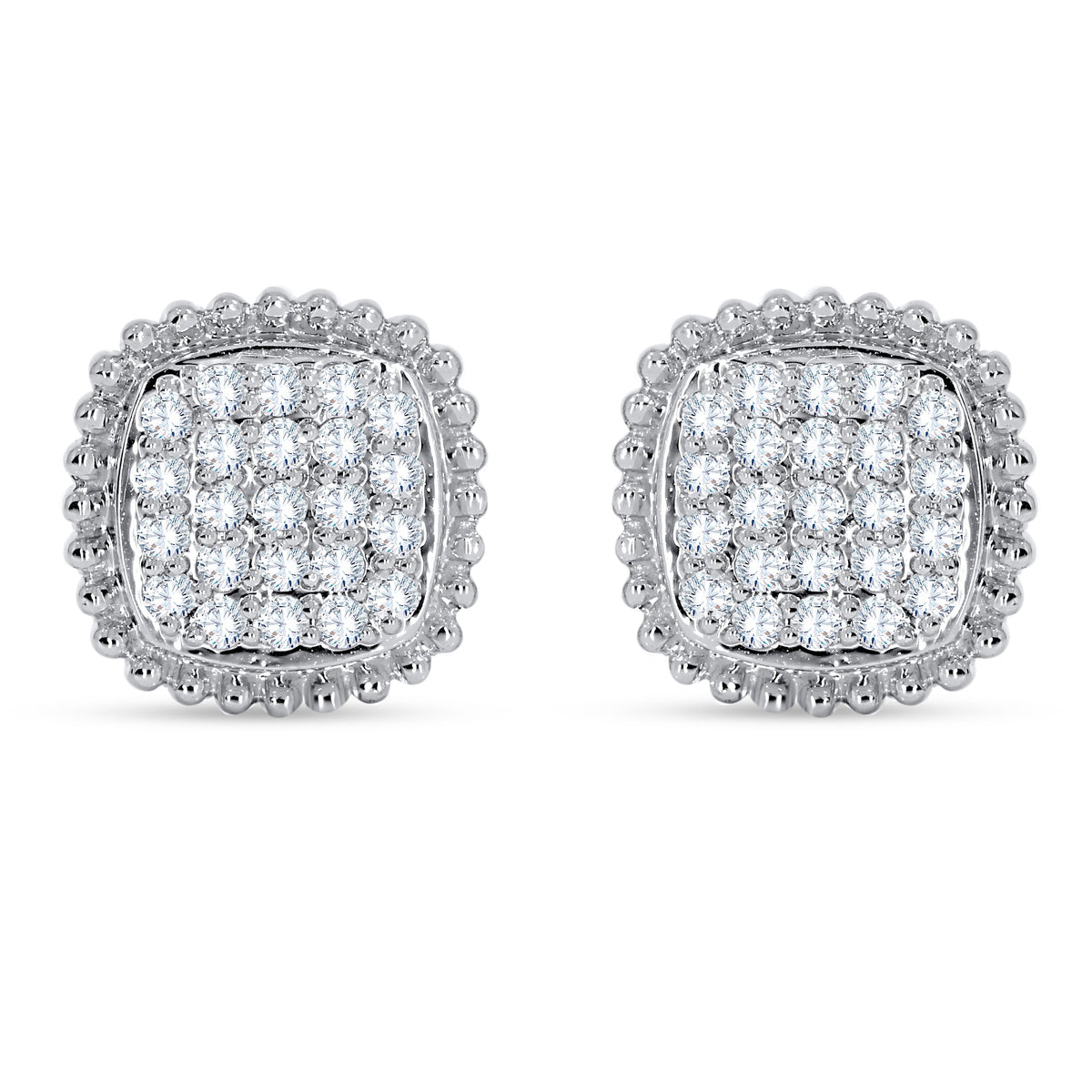 14K White Gold Round Cut Diamond Earring, 0.47 CT, fine jewellery by Luster d'Anvers, Antwerp