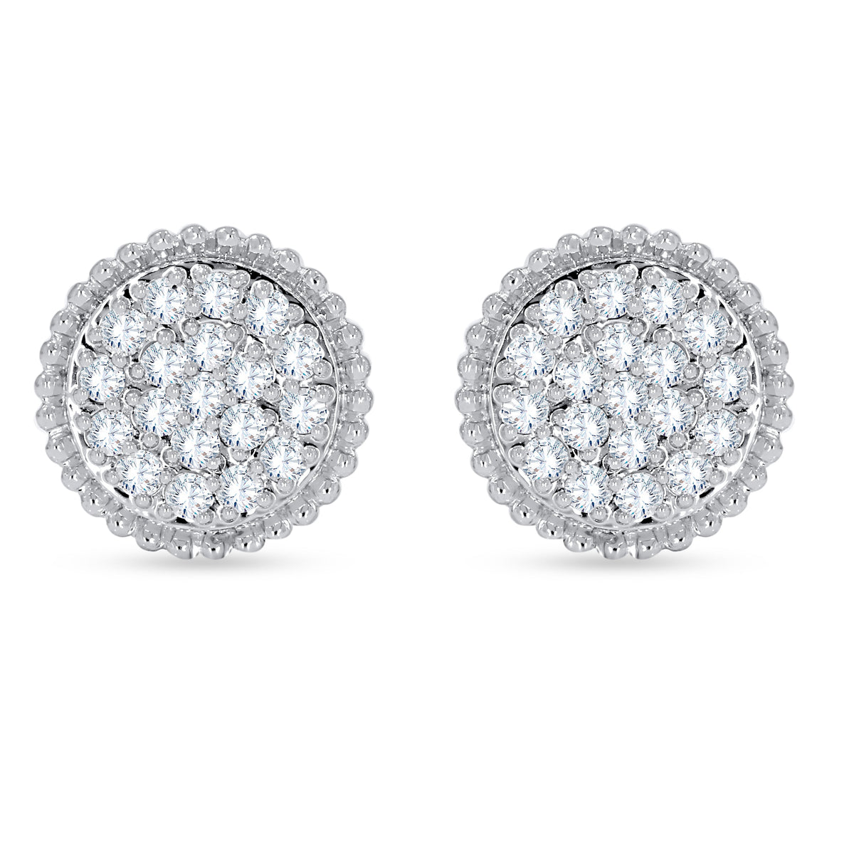 14K White Gold Round Cut Diamond Earring, 0.48 CT, fine jewellery by Luster d'Anvers, Antwerp