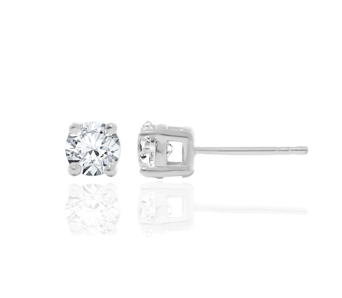 14K White Gold Round Cut Diamond Earring, 1.52 CT, fine jewellery by Luster d'Anvers, Antwerp