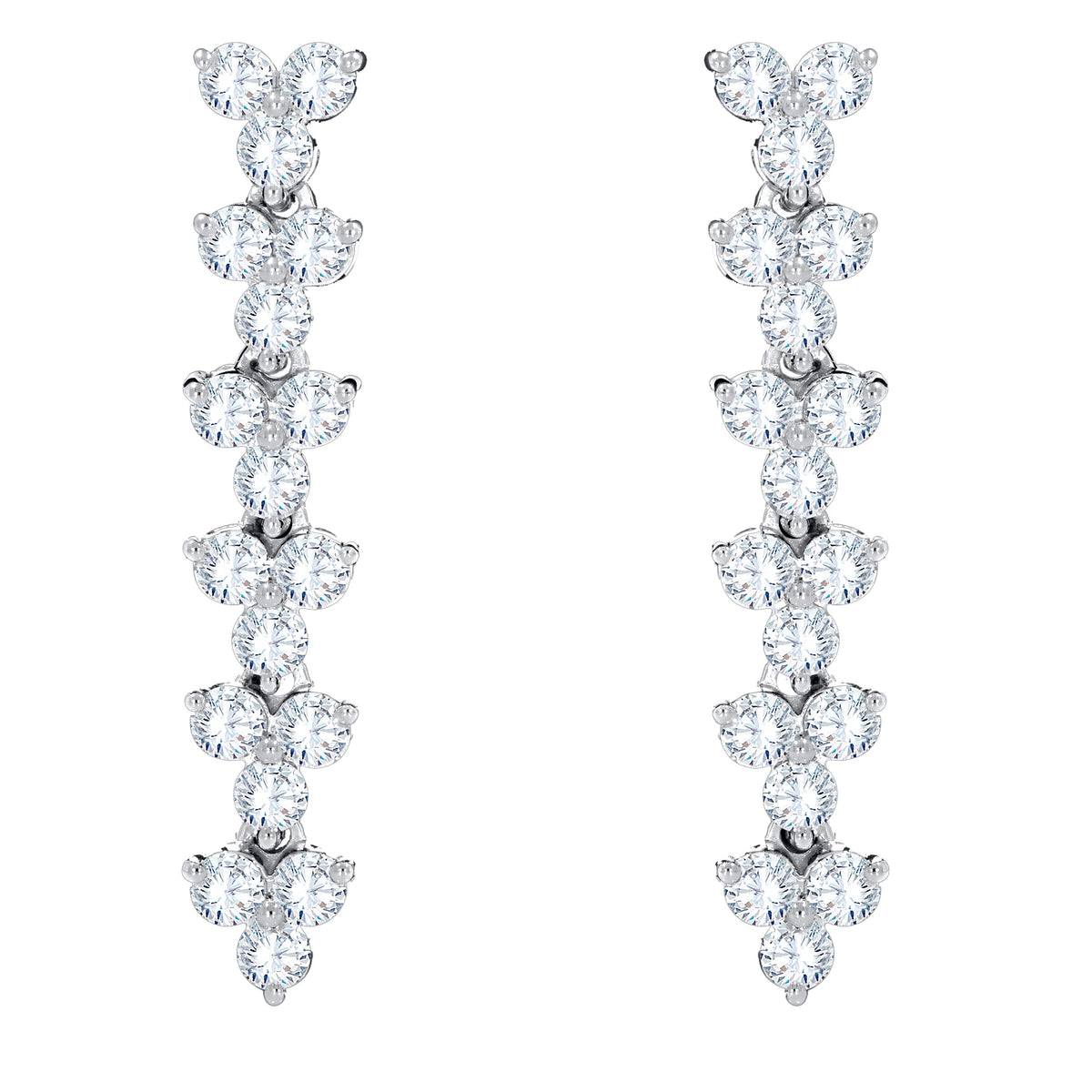 14K White Gold Round Cut Diamond Earring, 1.89 CT, fine jewellery by Luster d'Anvers, Antwerp
