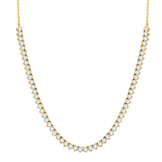 14K White Gold Round Cut Diamond Necklace, 3.93 CT, fine jewellery by Luster d'Anvers, Antwerp