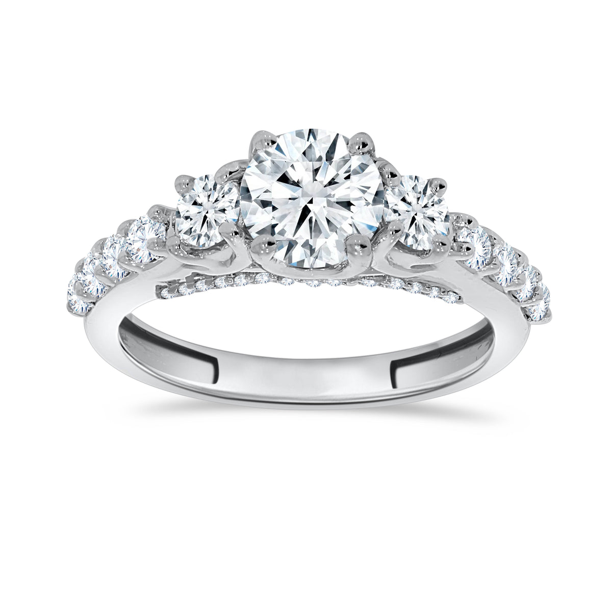 14K White Gold Round Cut Diamond Ring, 0.94 CT, fine jewellery by Luster d'Anvers, Antwerp