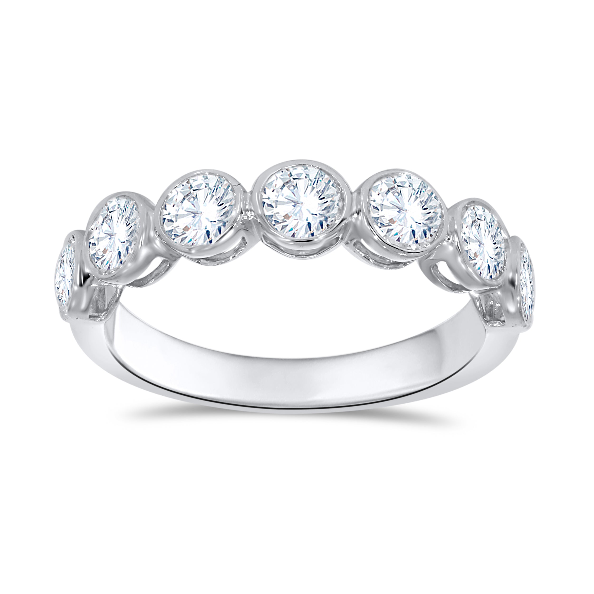 14K White Gold Round Cut Diamond Ring, 1.57 CT, fine jewellery by Luster d'Anvers, Antwerp
