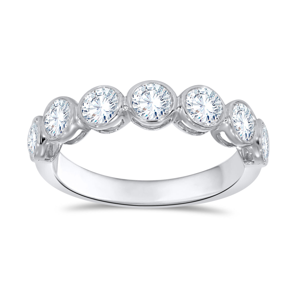 14K White Gold Round Cut Diamond Ring, 1.57 CT, fine jewellery by Luster d'Anvers, Antwerp