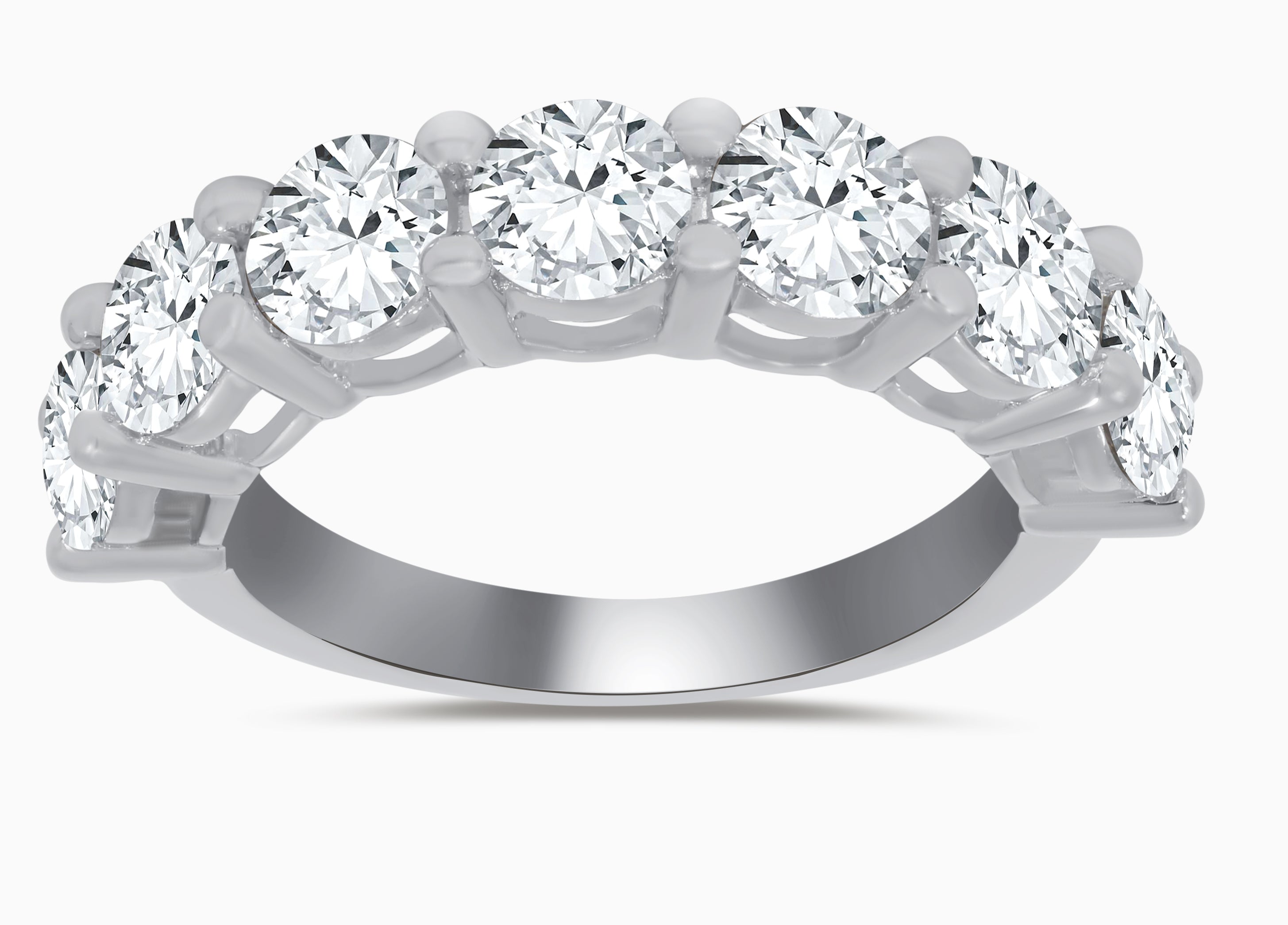 14K White Gold Round Cut Diamond Ring, 3.62 CT, fine jewellery by Luster d'Anvers, Antwerp