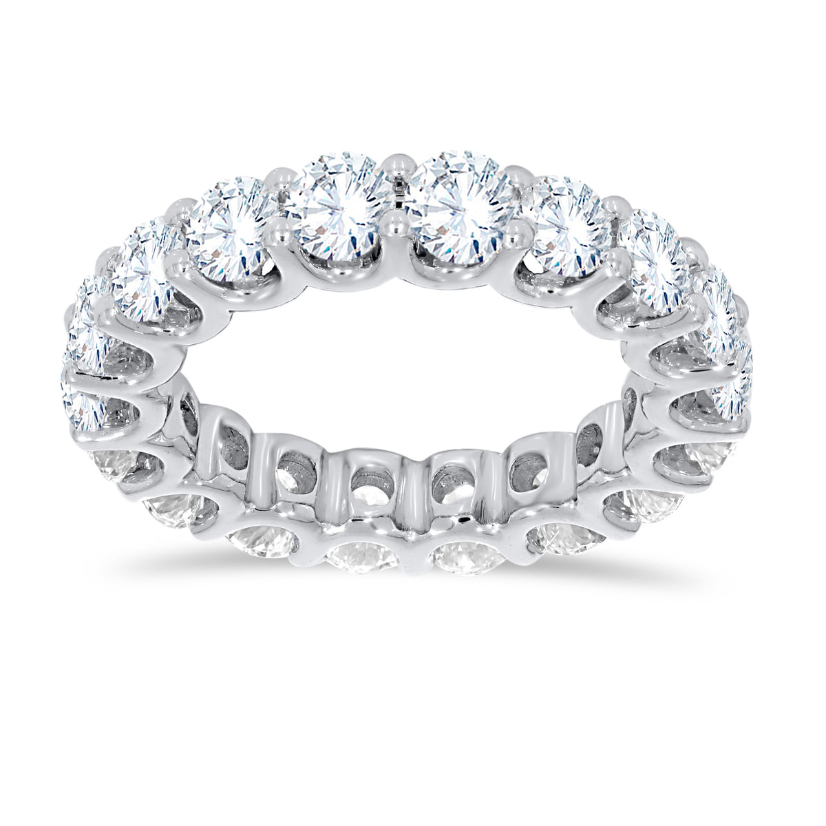 14K White Gold Round Cut Diamond Ring, 3.79 CT, fine jewellery by Luster d'Anvers, Antwerp