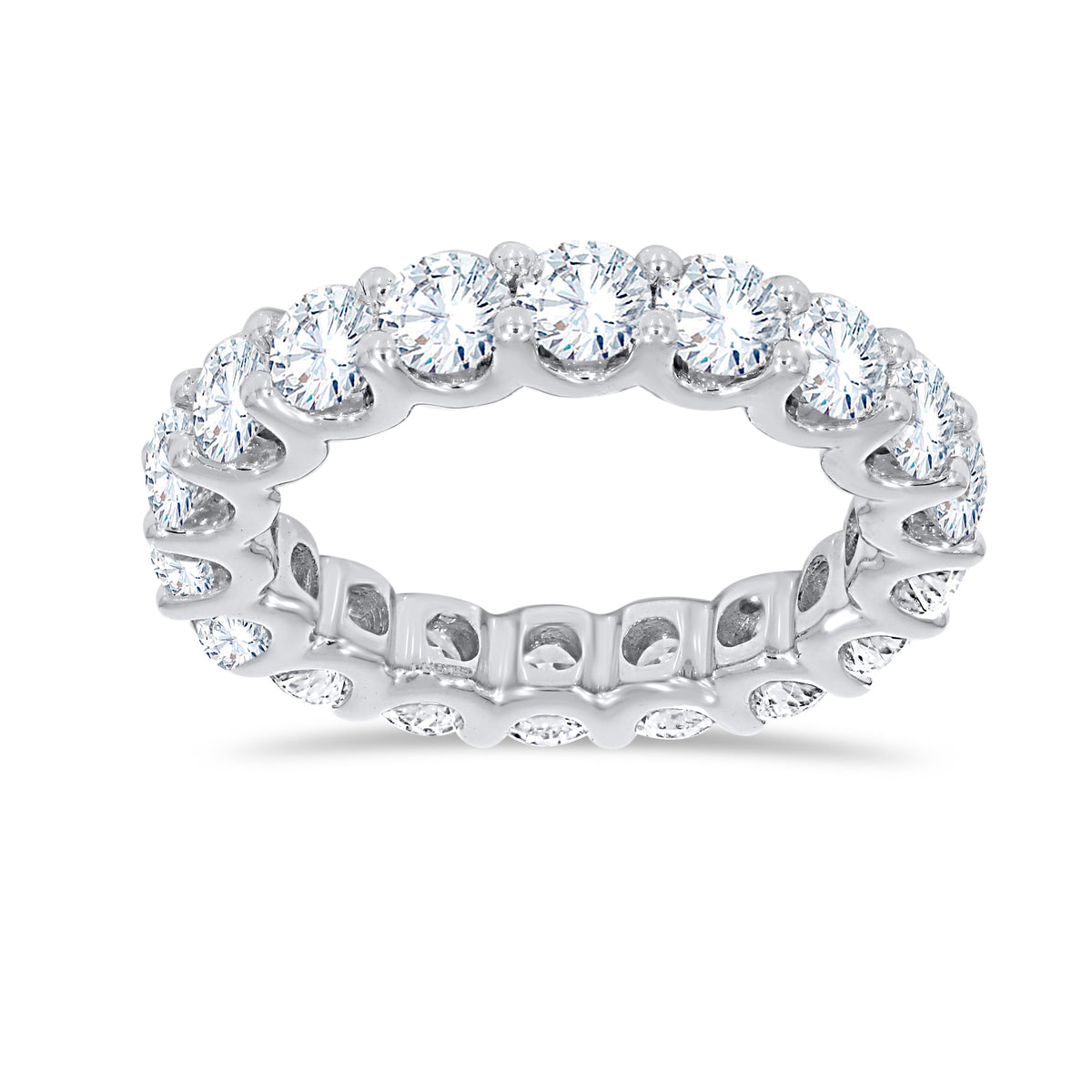 14K White Gold Round Cut Diamond Ring, 3.92 CT, fine jewellery by Luster d'Anvers, Antwerp