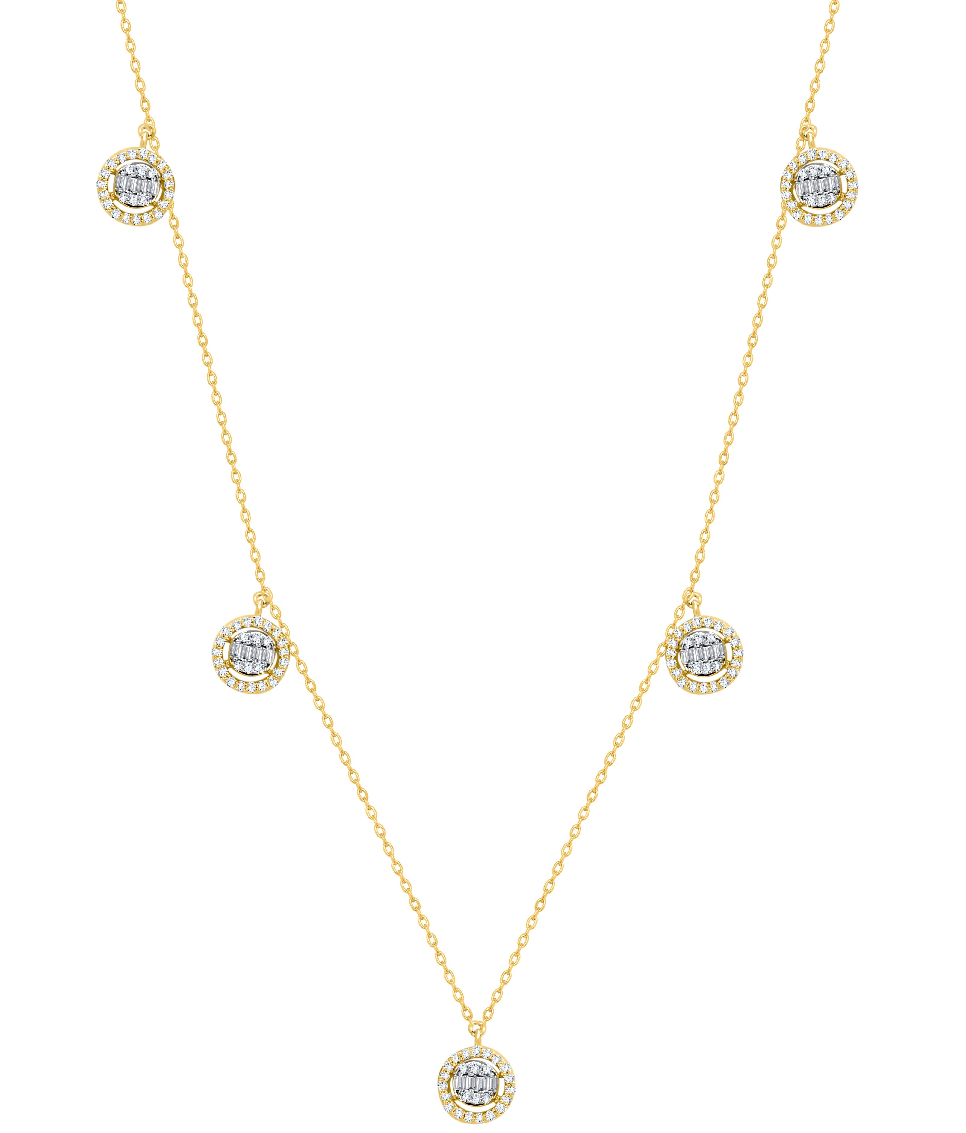 14K Yellow Gold Multi-Shape Diamond Necklace, 0.67 CT, fine jewellery by Luster d'Anvers, Antwerp