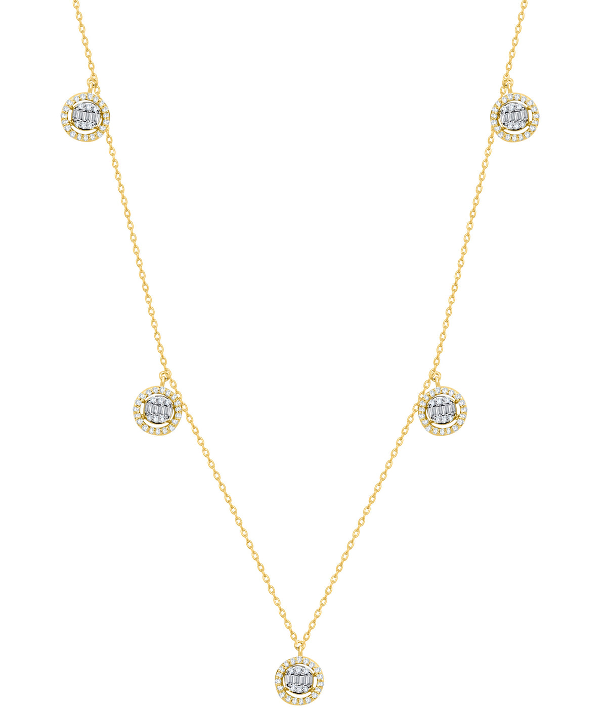 14K Yellow Gold Multi-Shape Diamond Necklace, 0.67 CT, fine jewellery by Luster d'Anvers, Antwerp