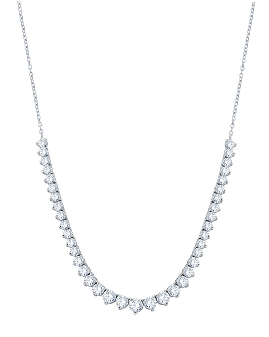 4.00 CTW Lab Grown Diamond V-Shape Necklace in 14K White Gold, fine jewellery by Luster d'Anvers, Antwerp