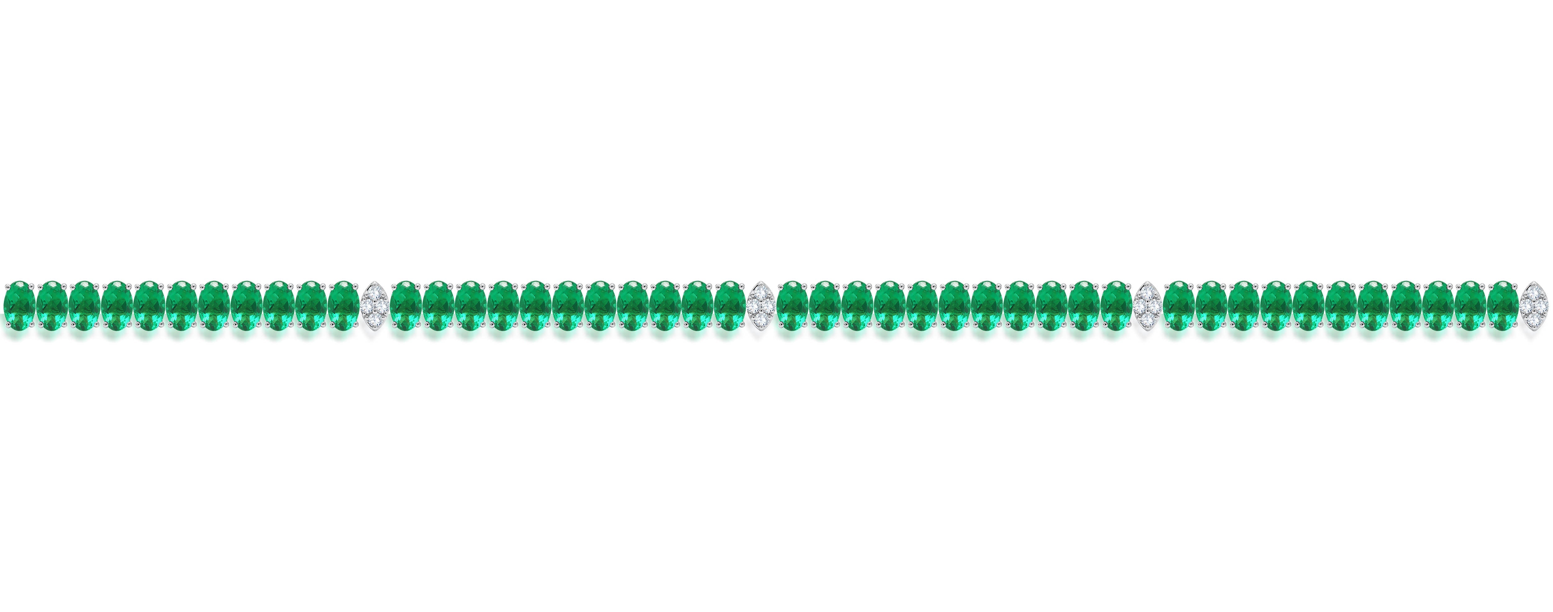10K White Gold Round Cut Lab-Grown Diamond & Ruby Bracelet – 12.12 CT, fine jewellery by Luster d'Anvers, Antwerp