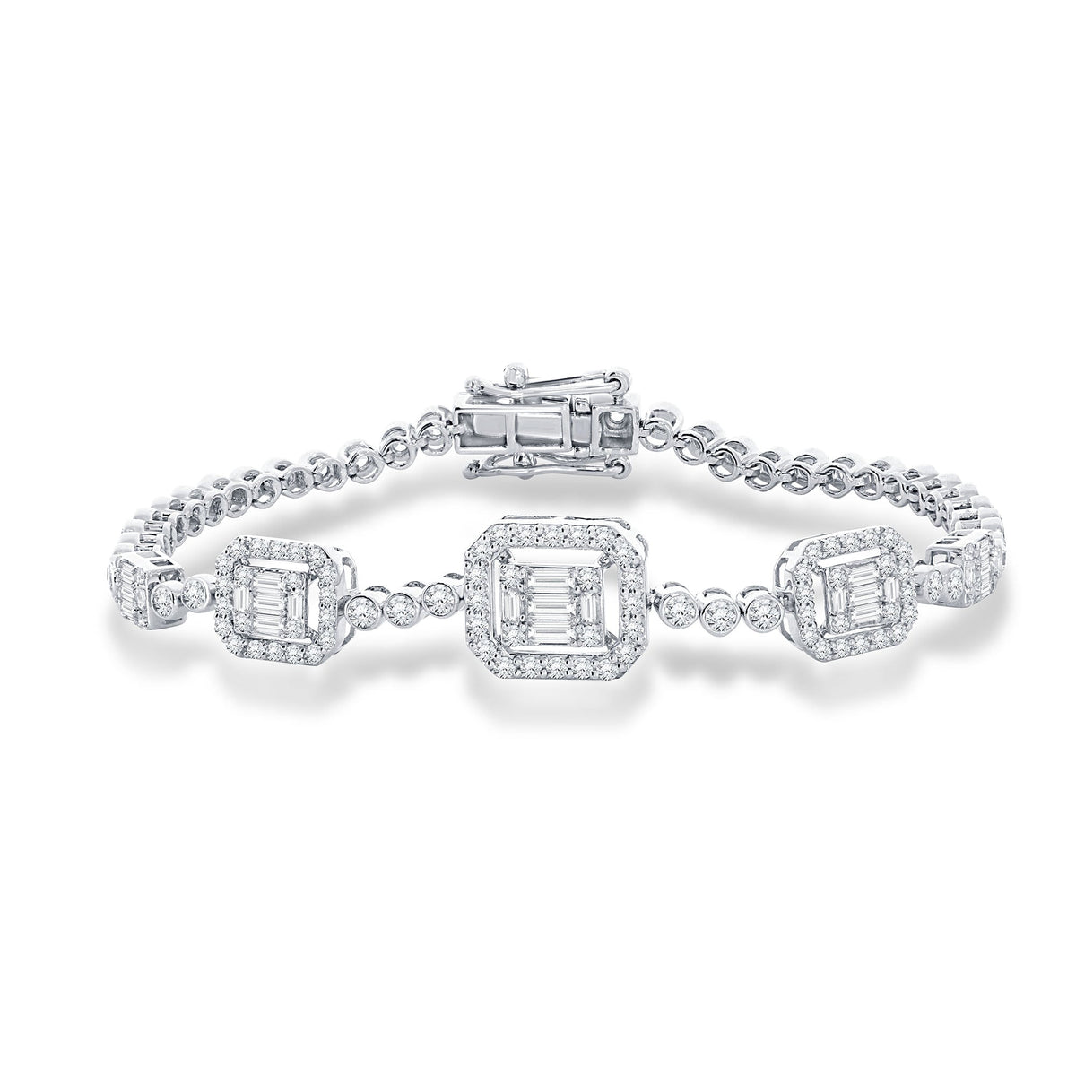 10K White Gold Multi-Shape Lab-Grown Diamond Bracelet – 2.81 CT, fine jewellery by Luster d'Anvers, Antwerp