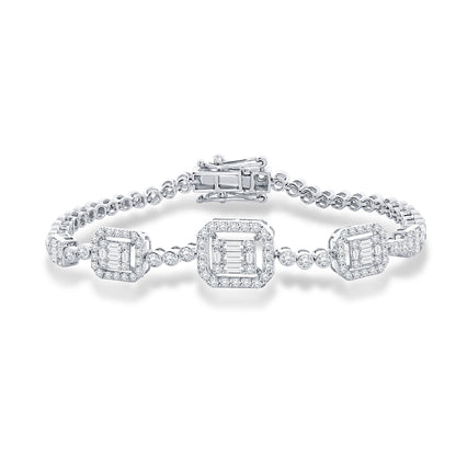 10K White Gold Multi-Shape Lab-Grown Diamond Bracelet – 2.81 CT, fine jewellery by Luster d'Anvers, Antwerp