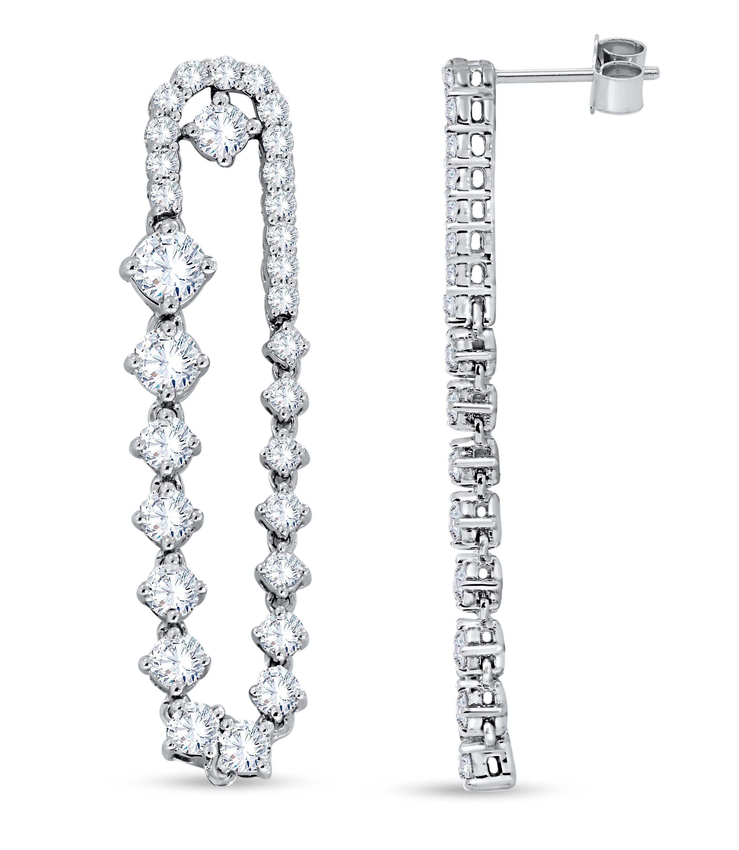 2.47 CTW Lab Grown Diamond Oval Drop Earrings in 14K Gold, fine jewellery by Luster d'Anvers, Antwerp