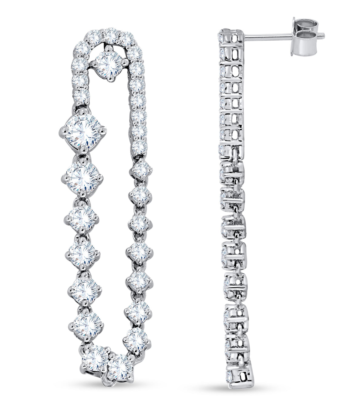 2.47 CTW Lab Grown Diamond Oval Drop Earrings in 14K Gold, fine jewellery by Luster d'Anvers, Antwerp