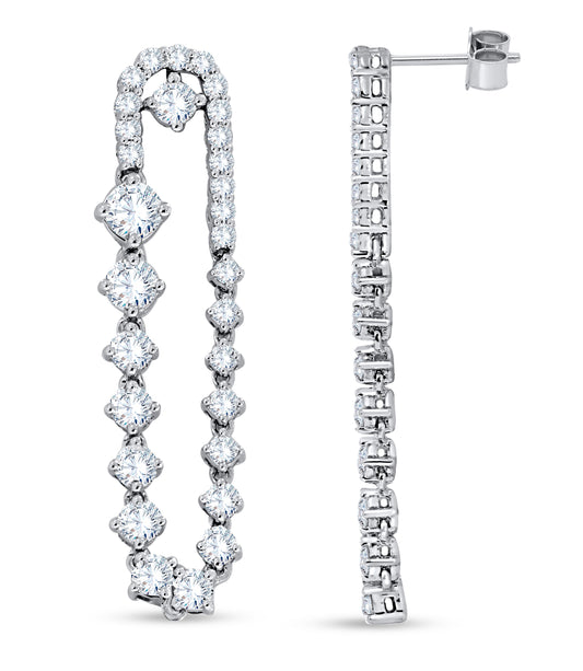 2.47 CTW Lab Grown Diamond Oval Drop Earrings in 14K Gold, fine jewellery by Luster d'Anvers, Antwerp