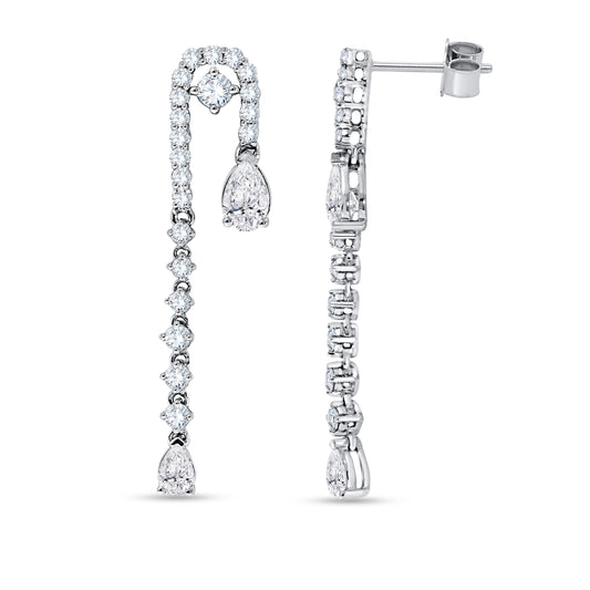 1.96 CTW Lab Grown Diamond Pear Drop Earrings in 14K Gold, fine jewellery by Luster d'Anvers, Antwerp